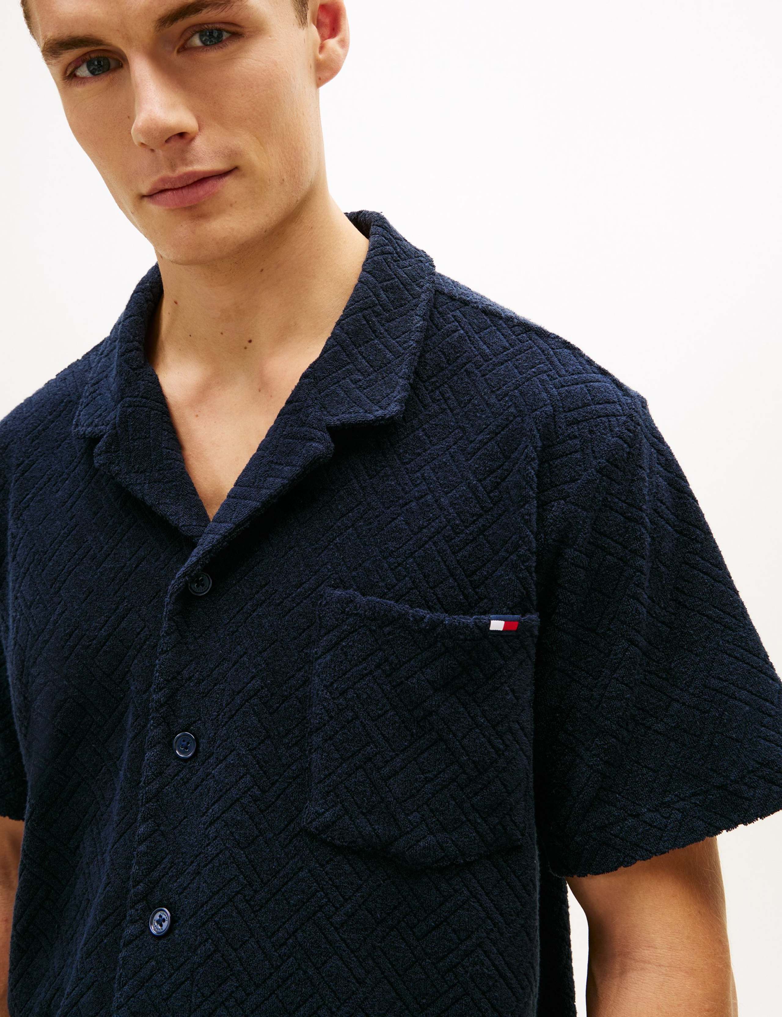 Cotton Rich Jersey Textured Short Sleeve Shirt 3 of 5