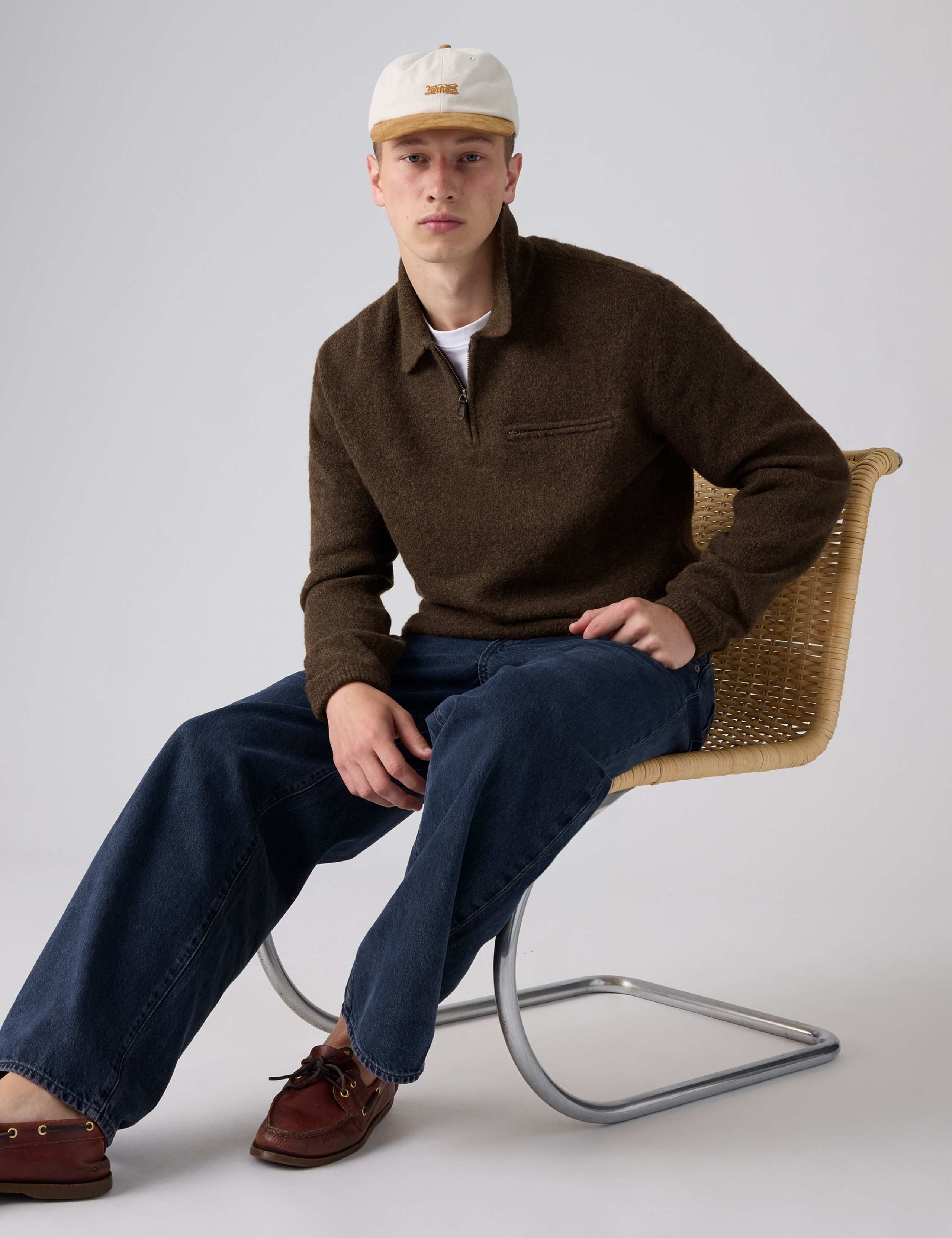 Collared Neck Half Zip Jumper with Wool 4 of 7