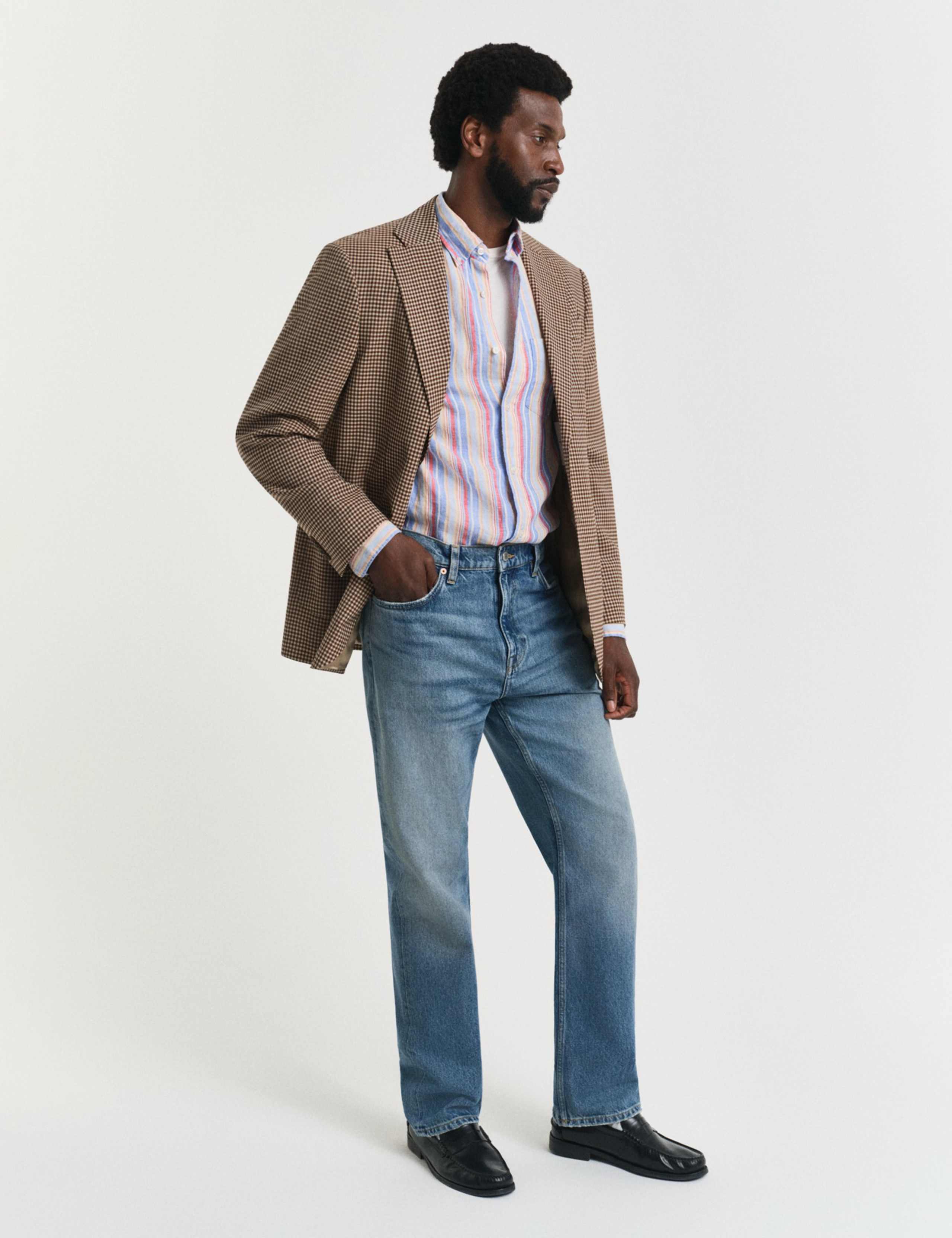 Regular Fit Pure Linen Striped Shirt 2 of 6