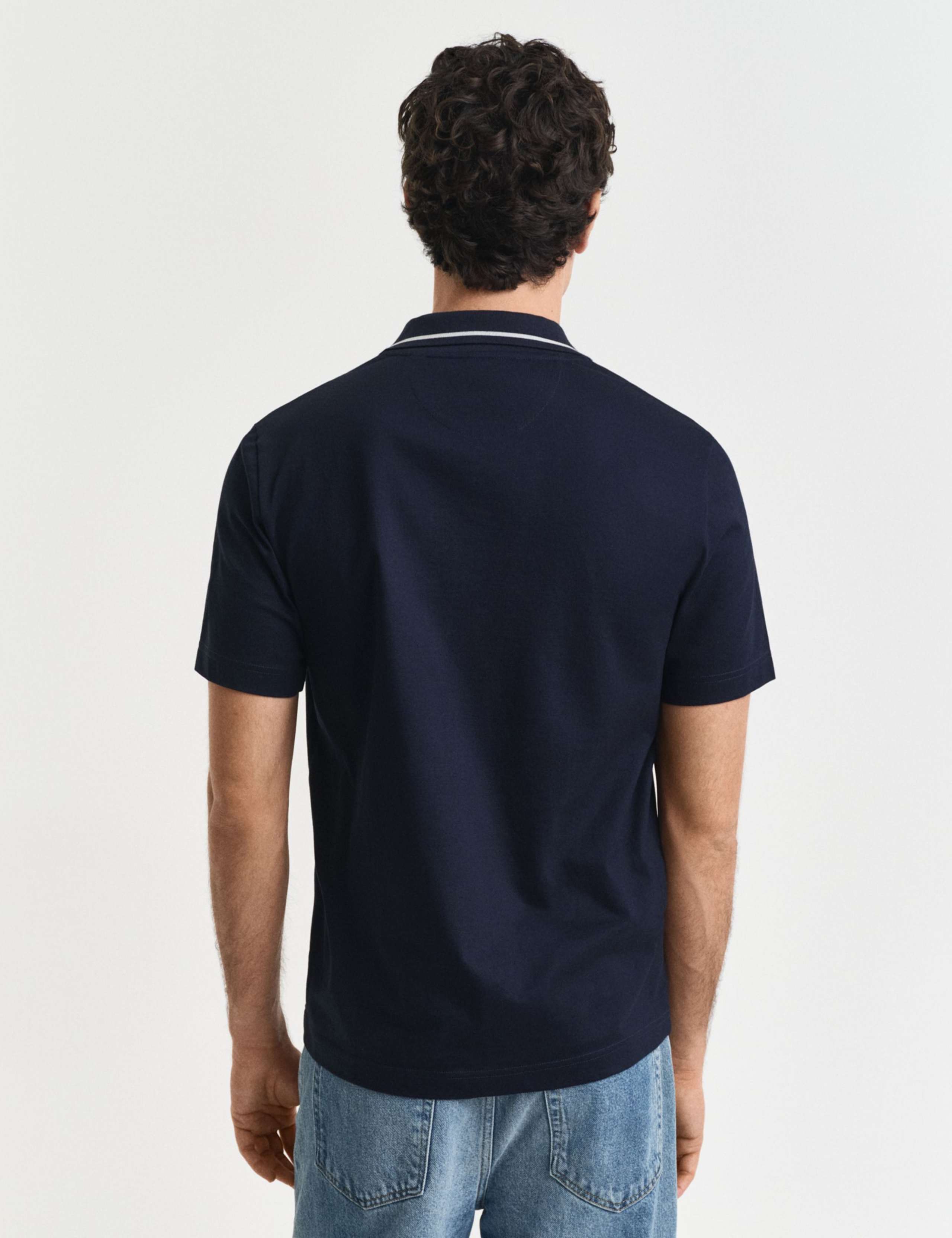 Pure Cotton Tipped Riviera Collar Polo Shirt 3 of 4