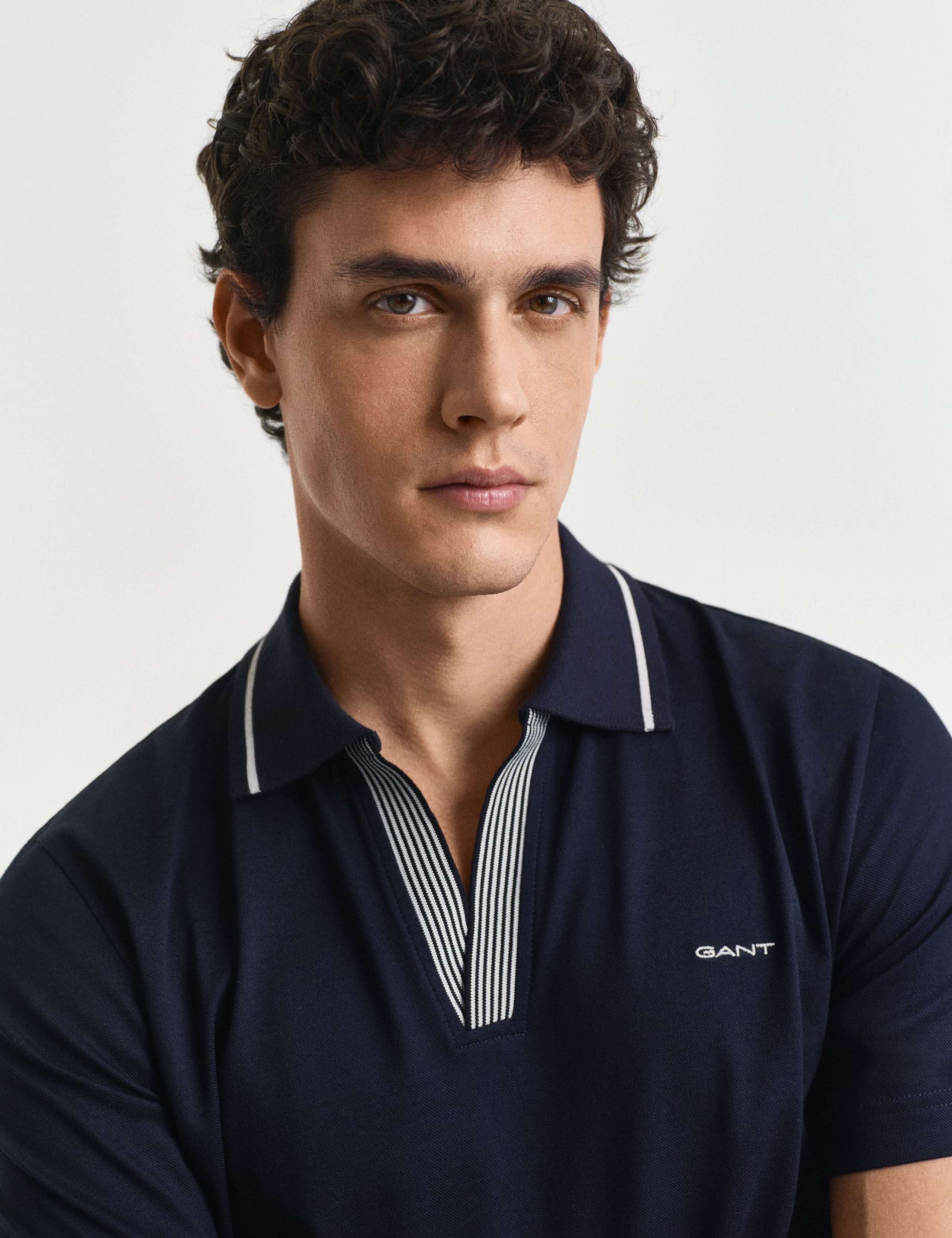 Pure Cotton Tipped Riviera Collar Polo Shirt 4 of 4