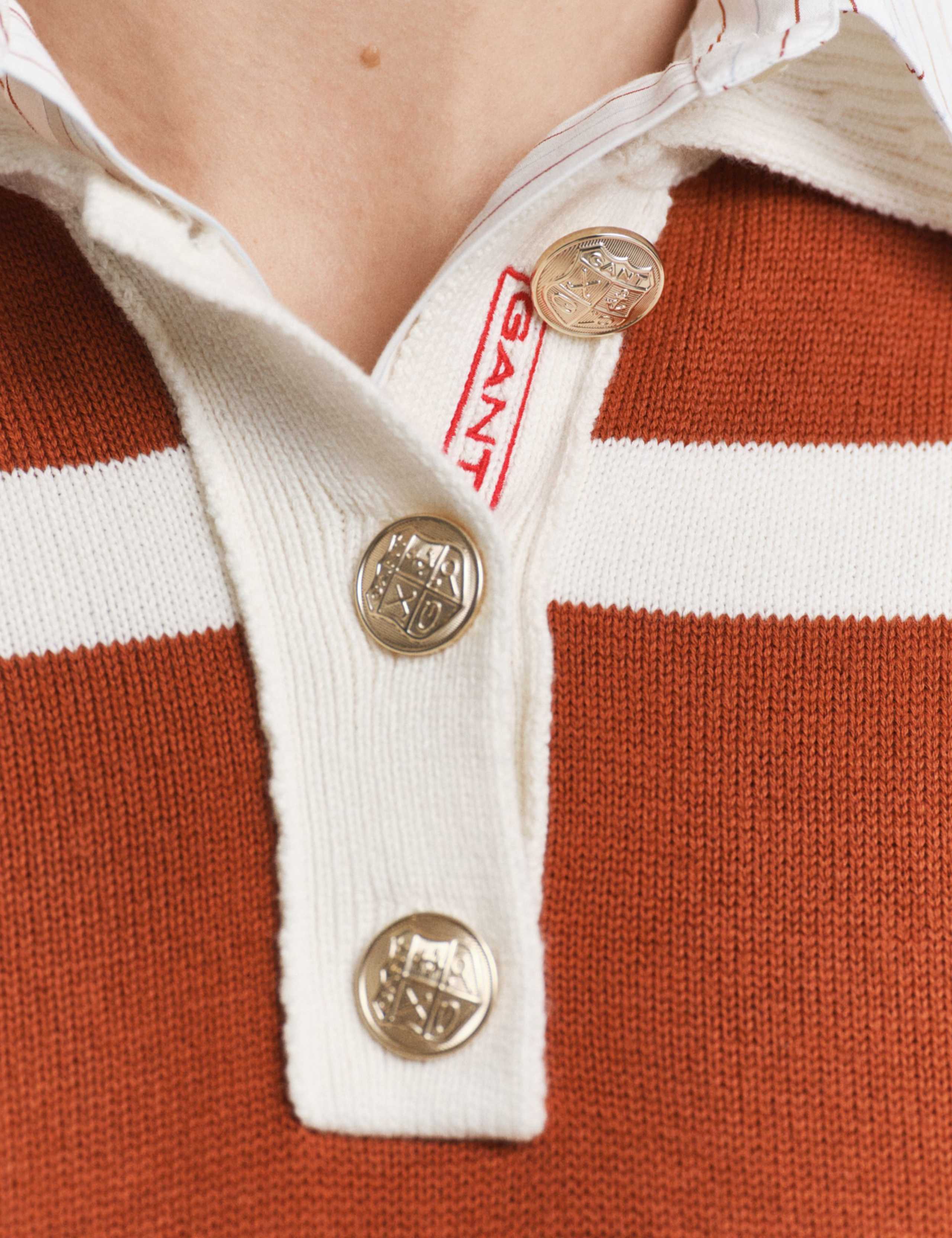 Merino Wool & Cotton Blend Striped Knitted Rugby Top 5 of 5