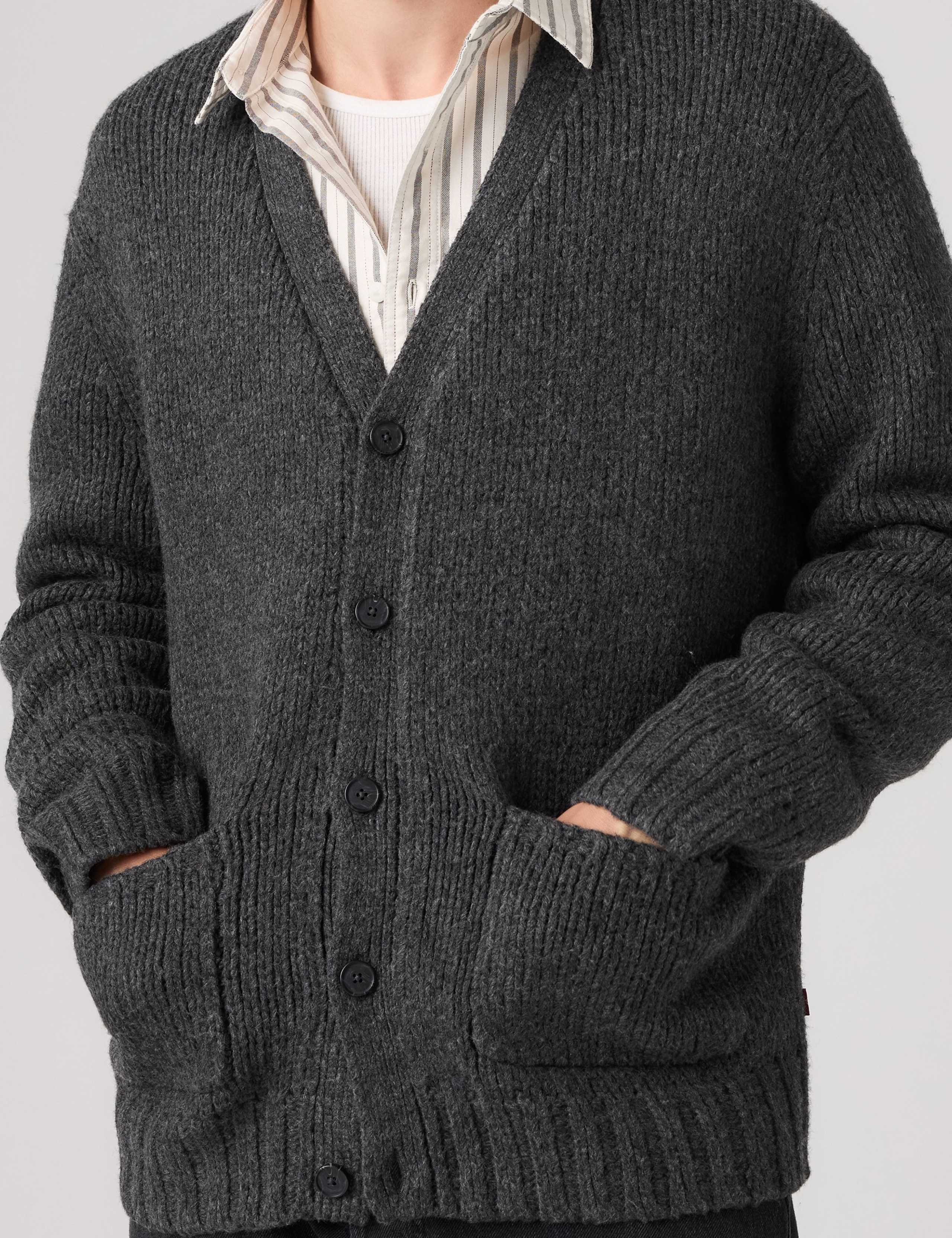 Regular Fit Long Sleeve V Neck Cardigan 4 of 5