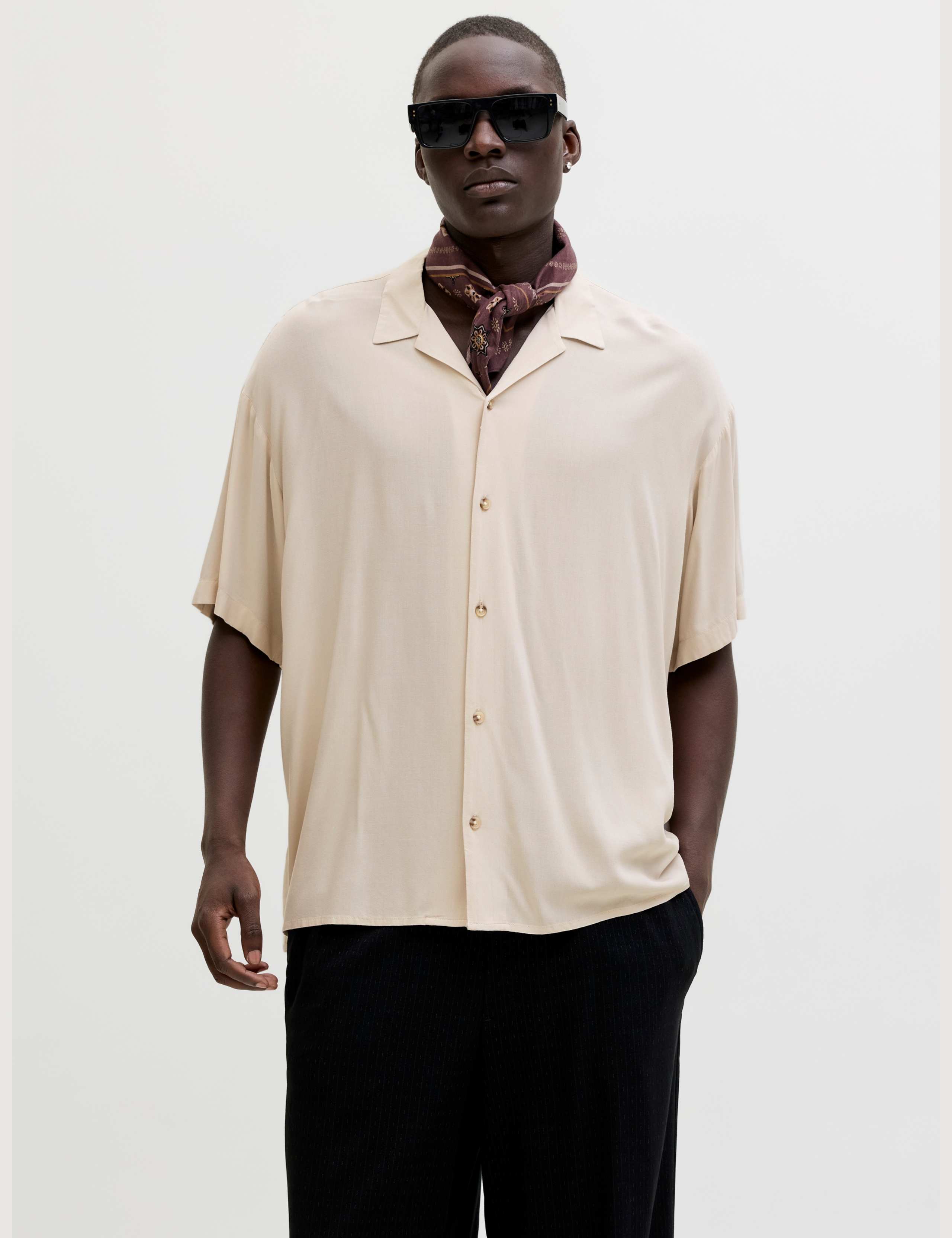 Relaxed Fit Camp Collar Short Sleeve Shirt 1 of 8