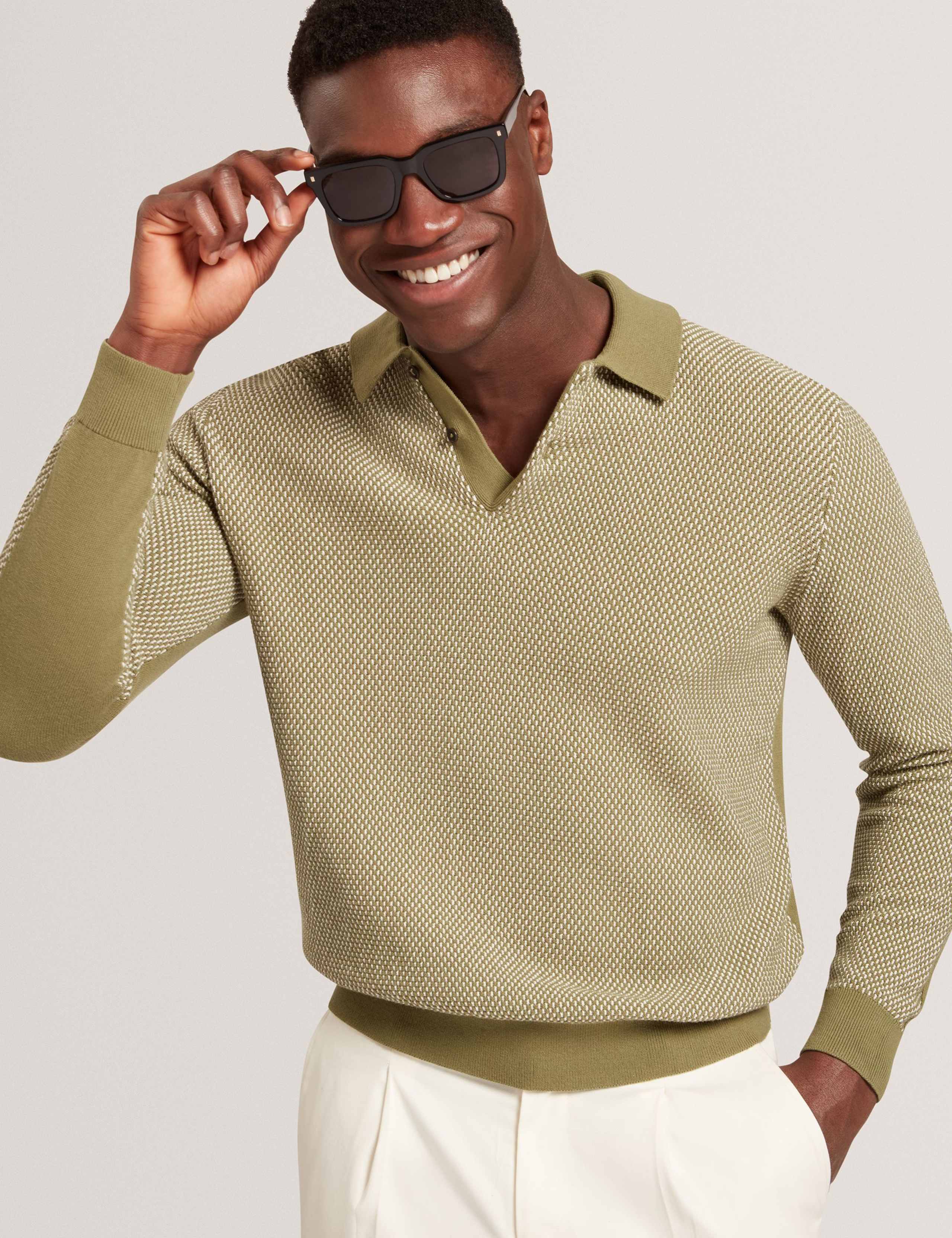 Pure Cotton Textured Polo Shirt 3 of 8