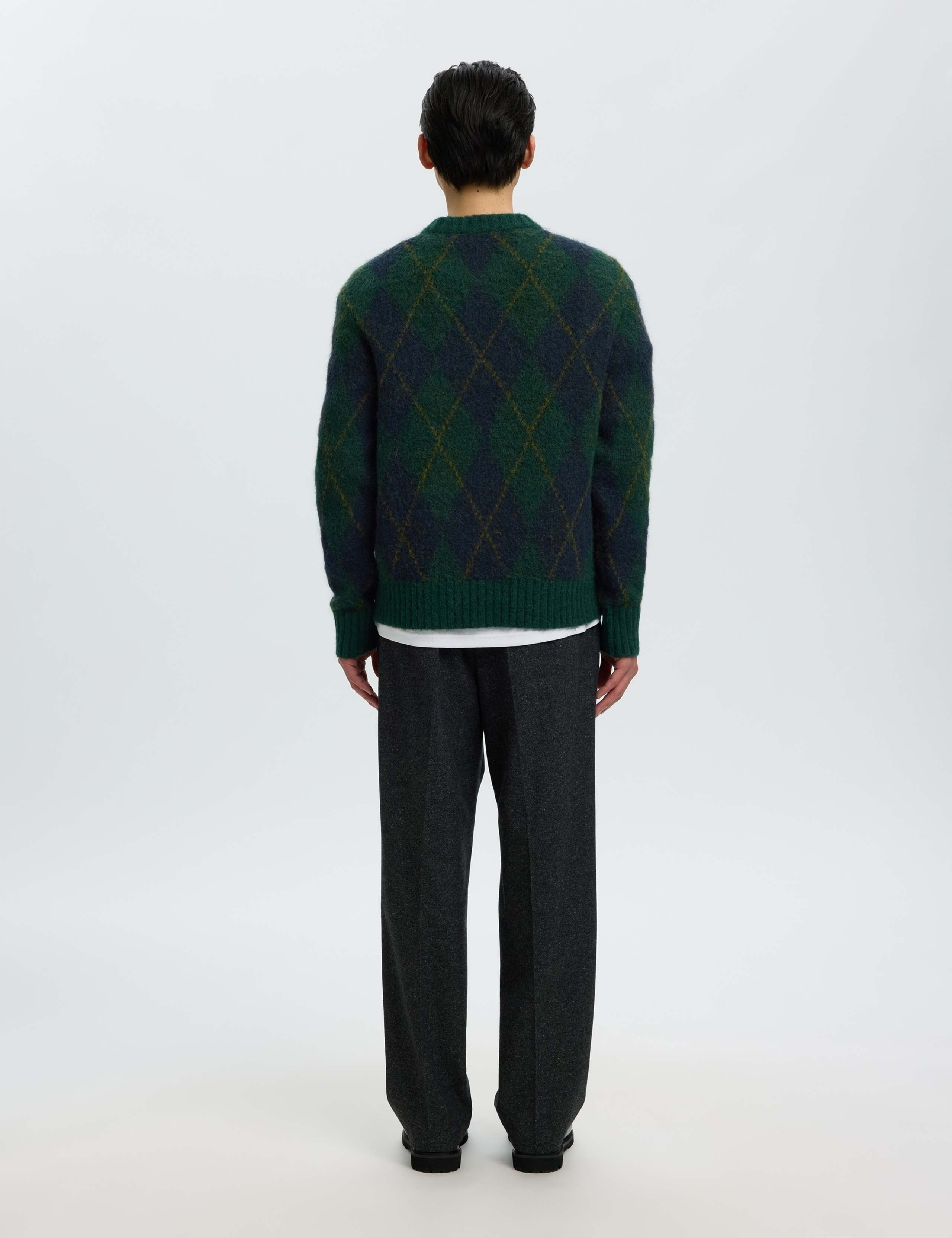 Argyle Crew Neck Jumper with Alpaca 3 of 5
