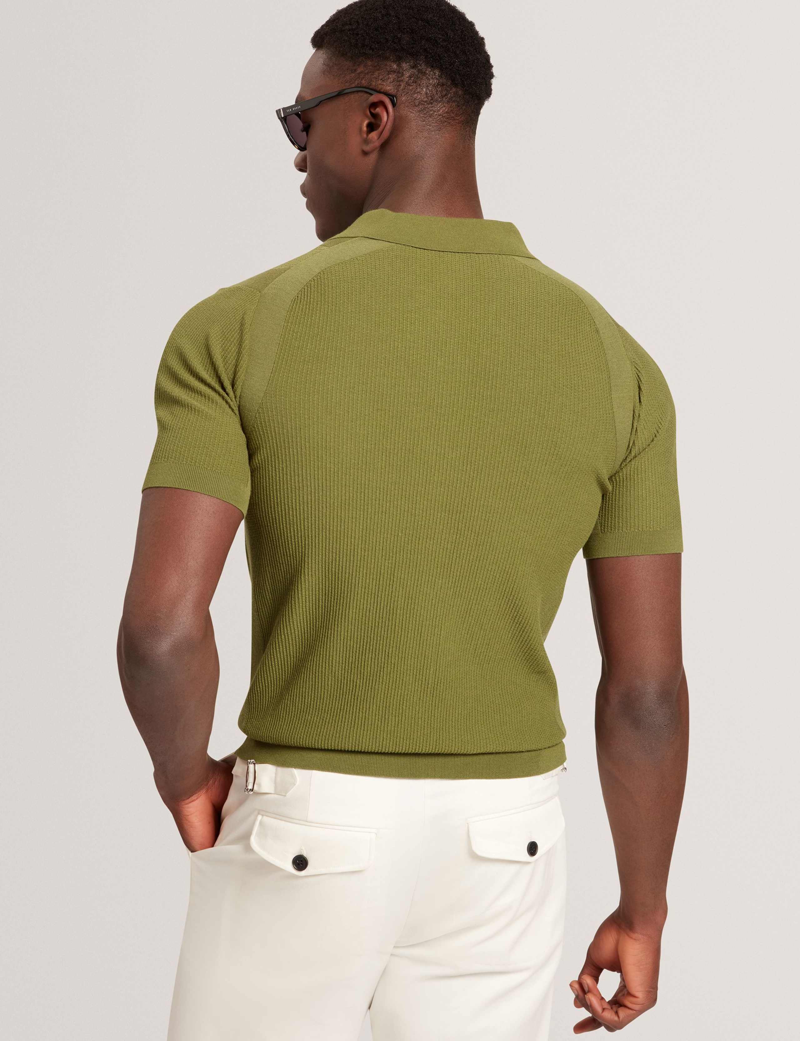 Stitch Detail Open Neck Polo Shirt 4 of 8