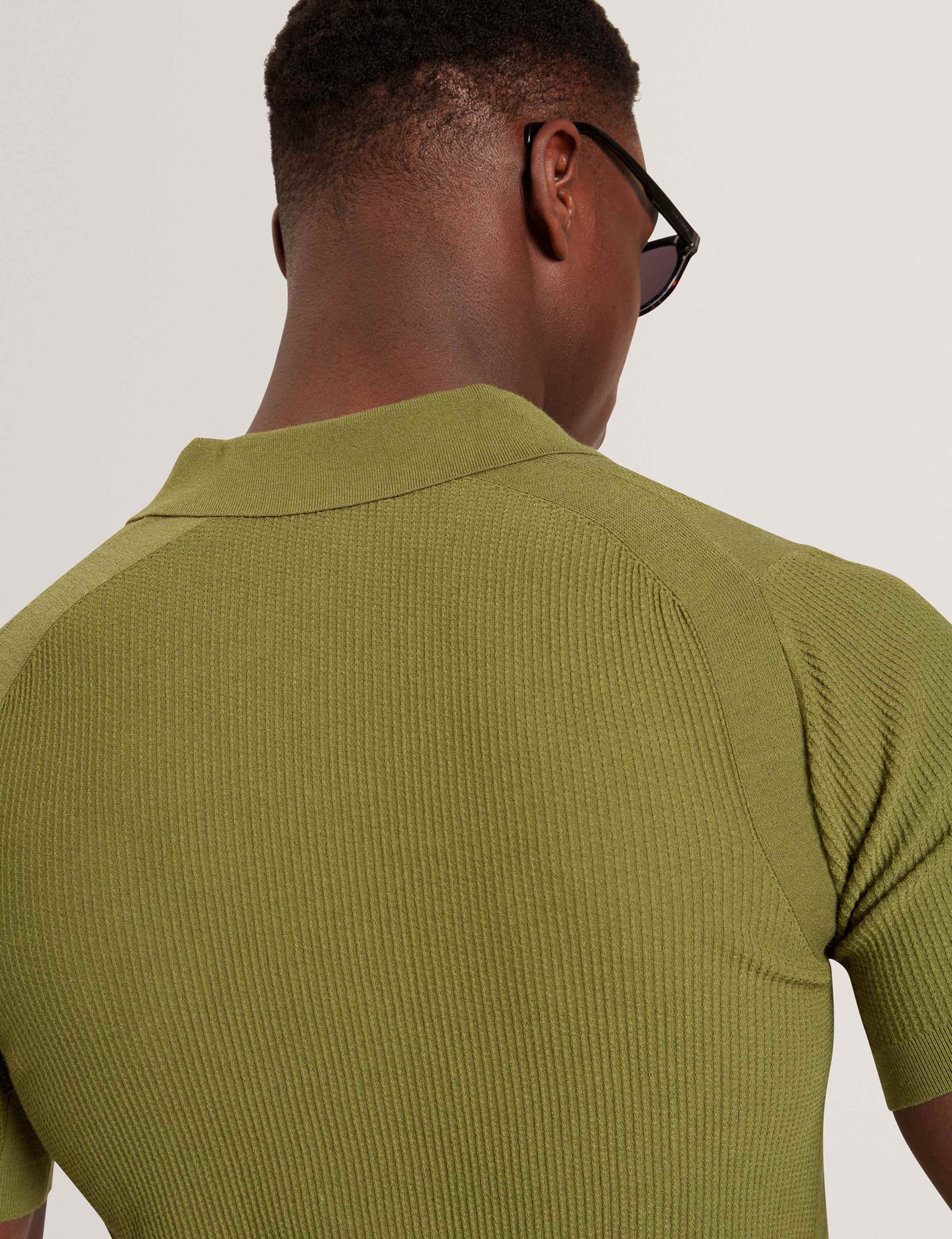 Stitch Detail Open Neck Polo Shirt 7 of 8
