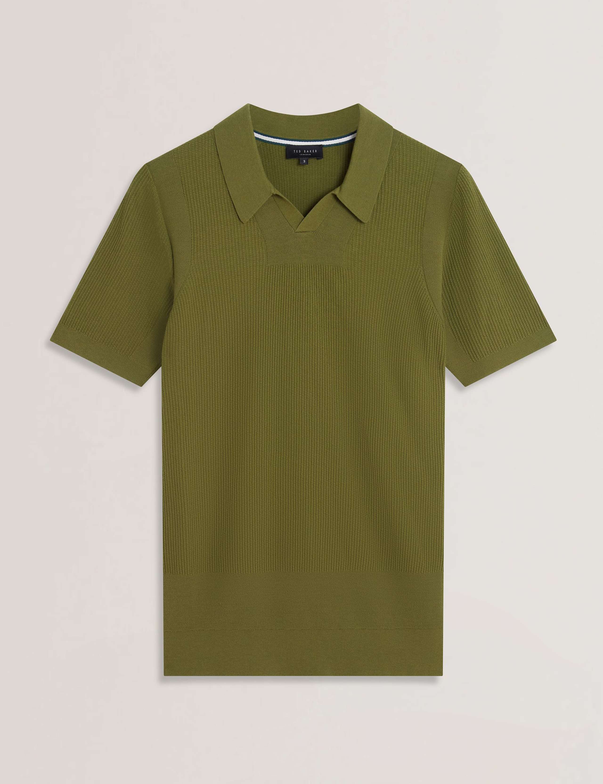 Stitch Detail Open Neck Polo Shirt 2 of 8