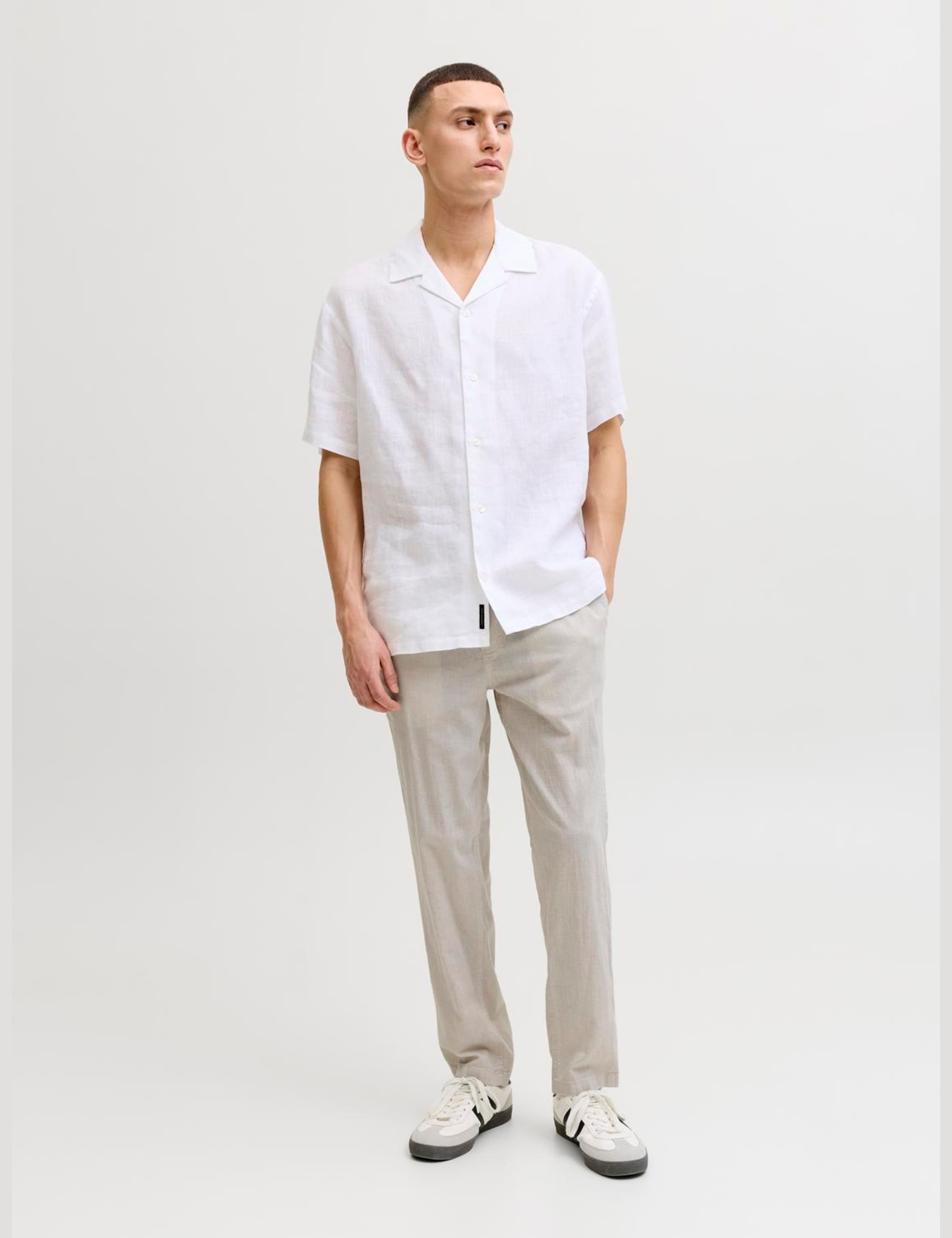 Regular Fit Cotton Linen Blend Joggers 2 of 2