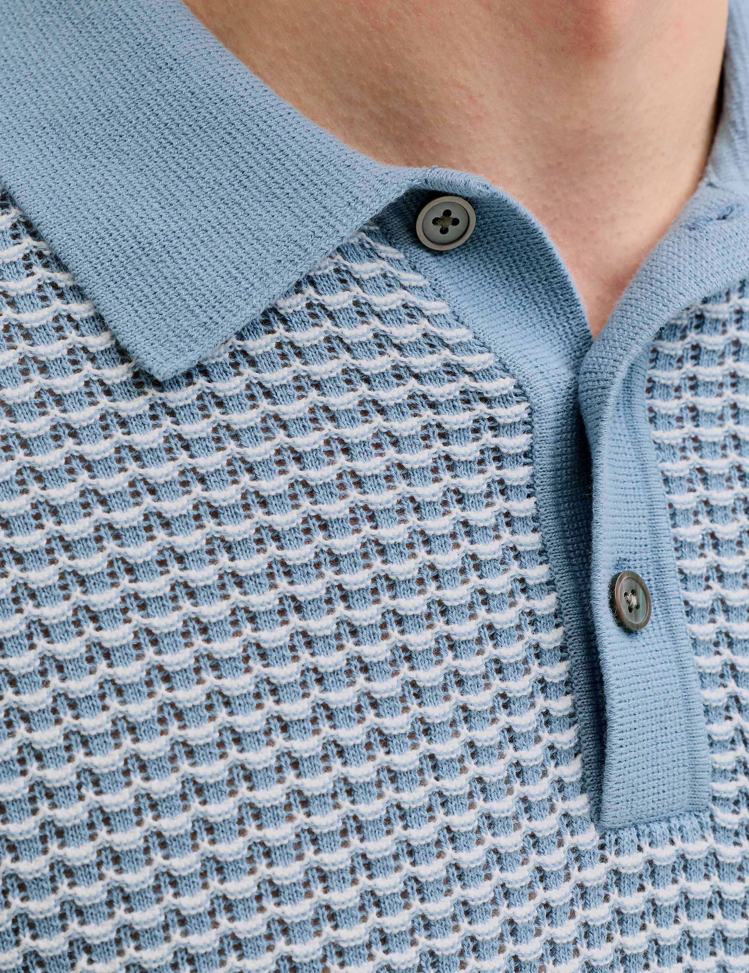 Pure Cotton Textured Knitted Polo Shirt 5 of 7