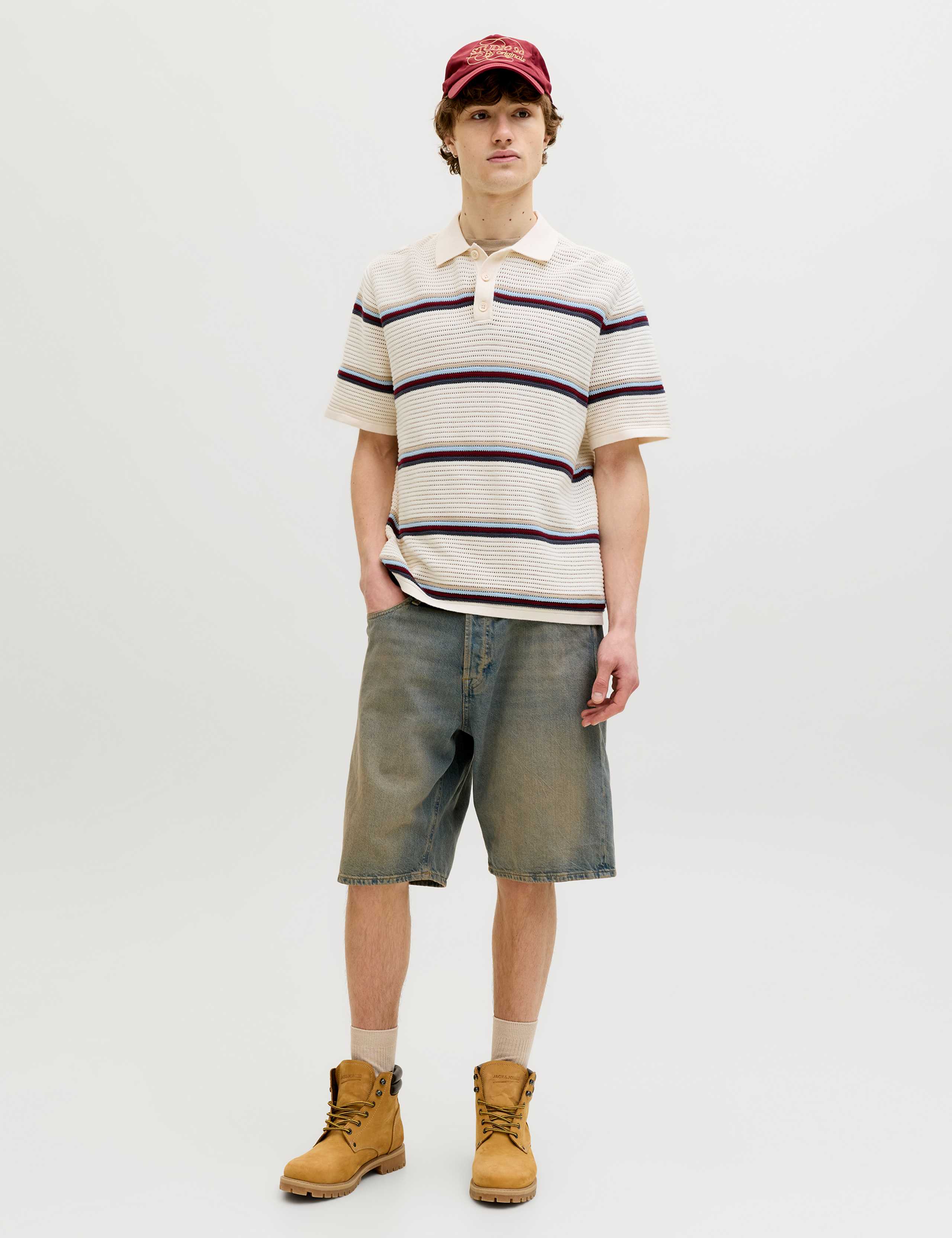 Pure Cotton Striped Knitted Polo Shirt 3 of 6