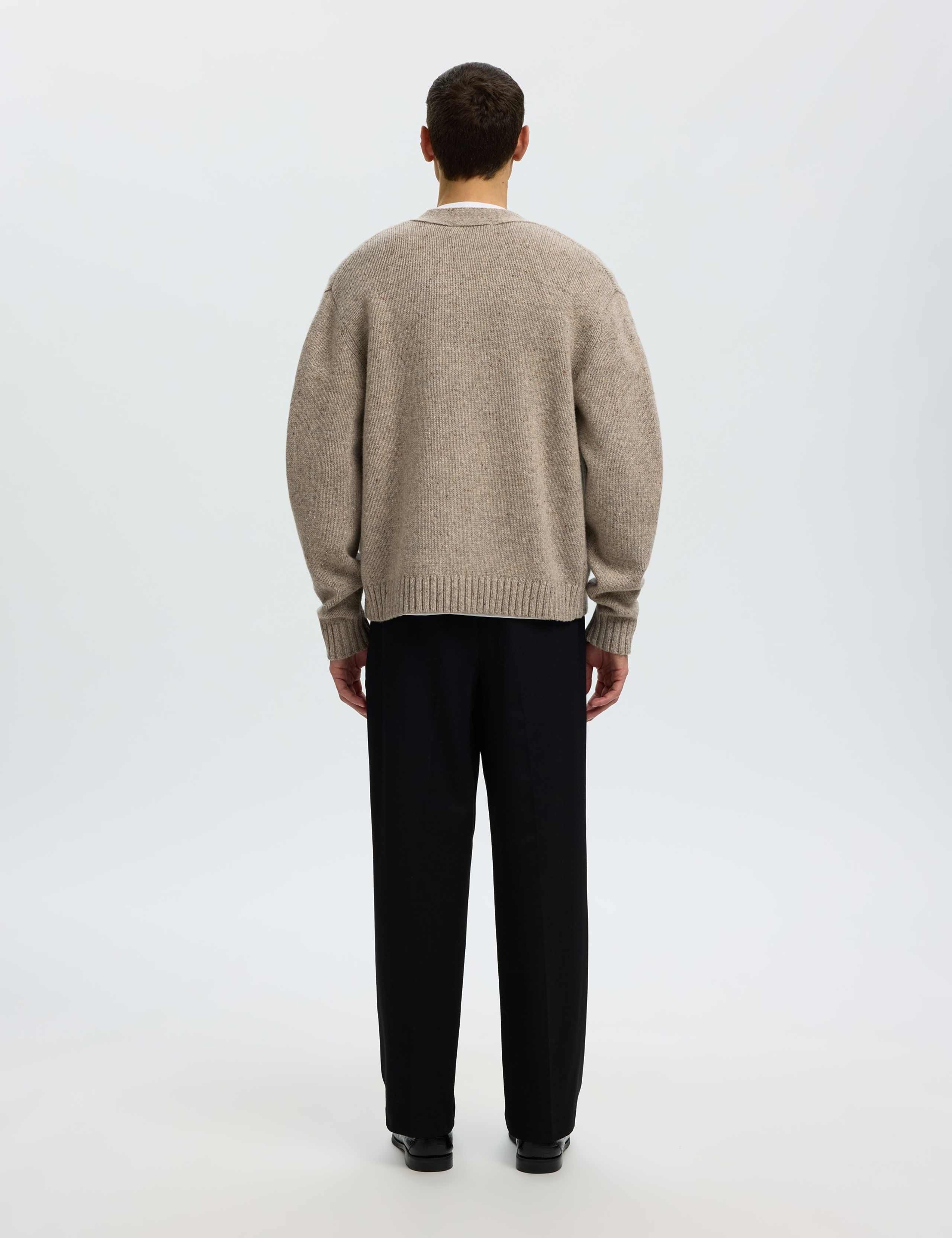 Wool Rich Textured V-Neck Cardigan 3 of 6
