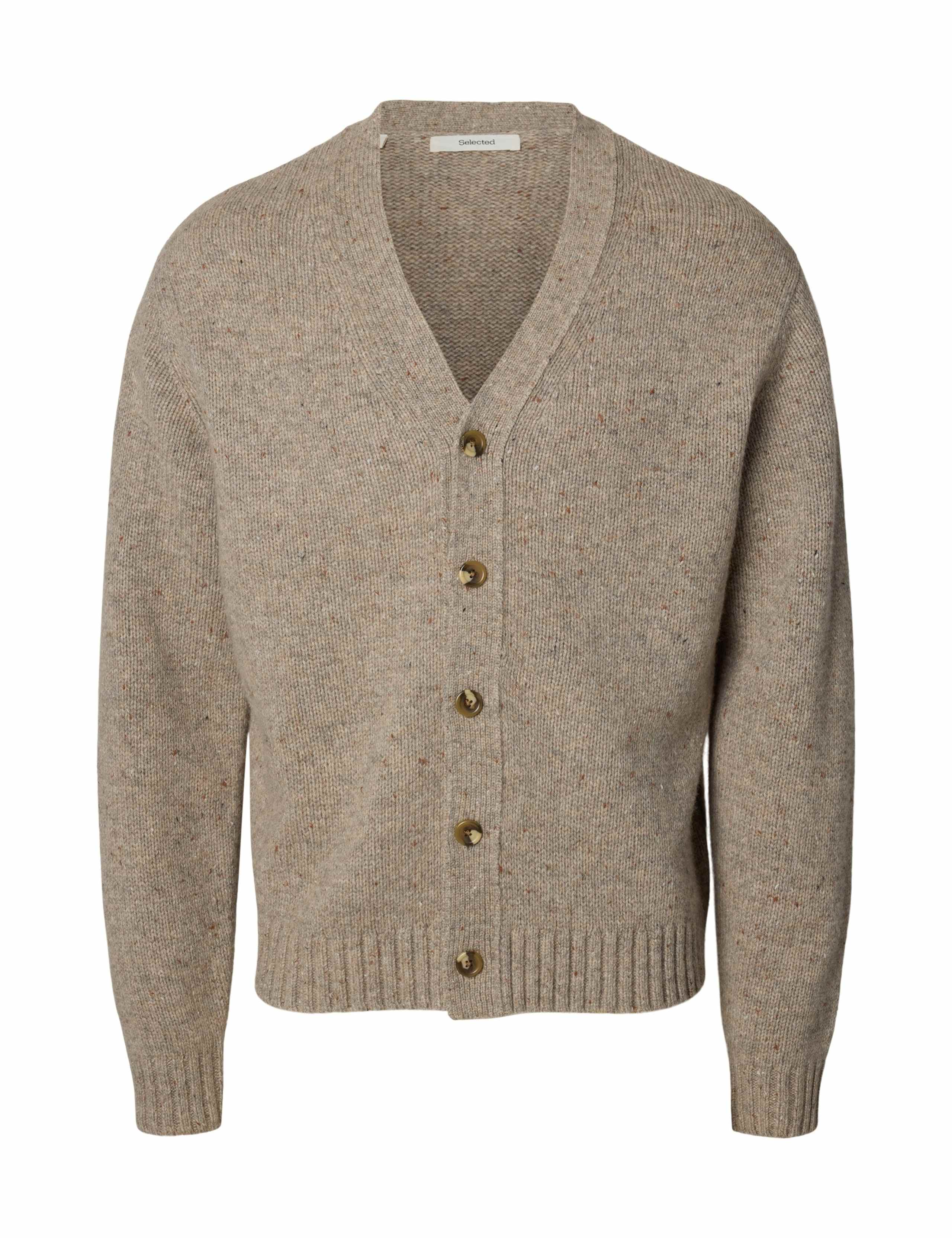 Wool Rich Textured V-Neck Cardigan 5 of 6