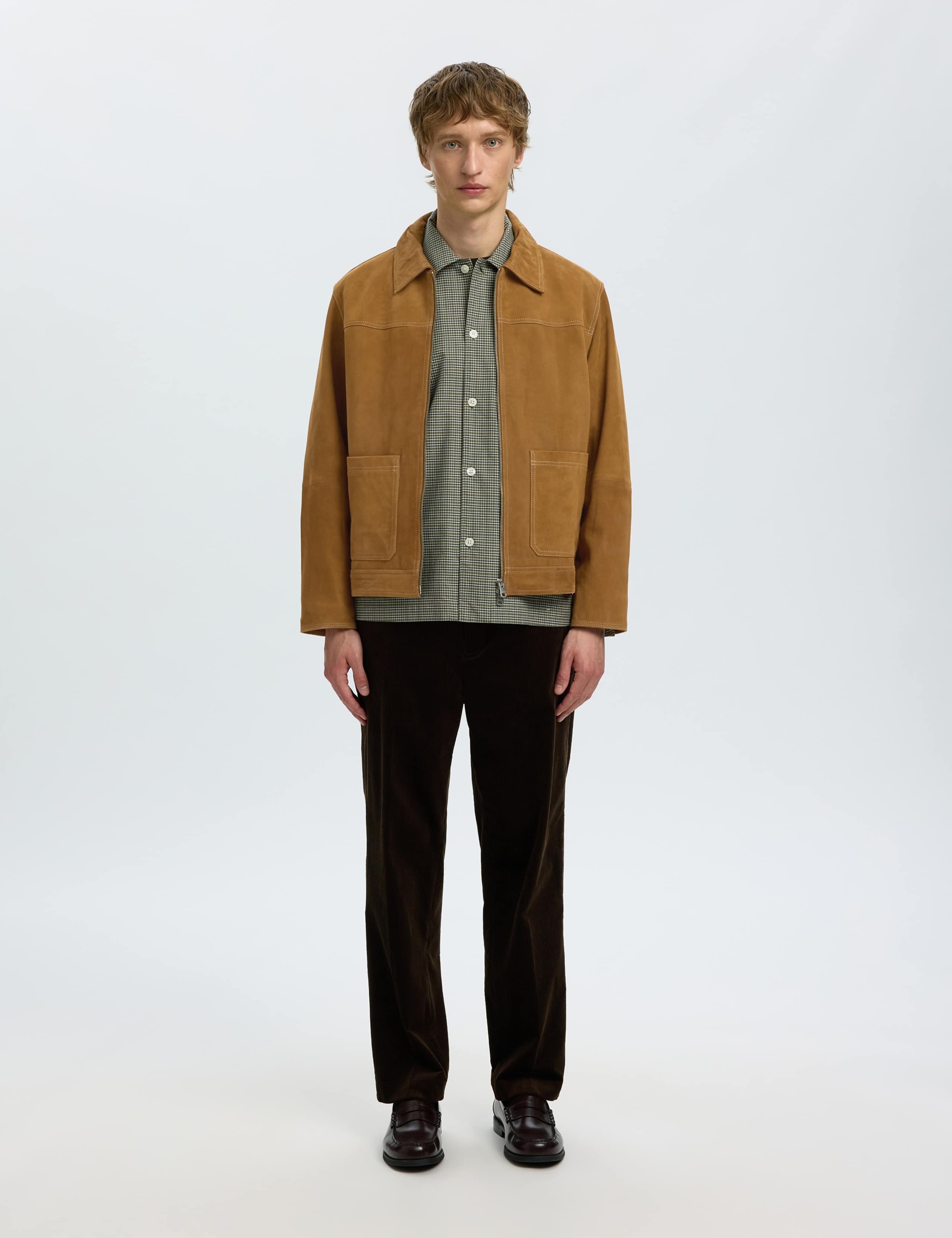 Suede Collared Zip Up Jacket 2 of 5