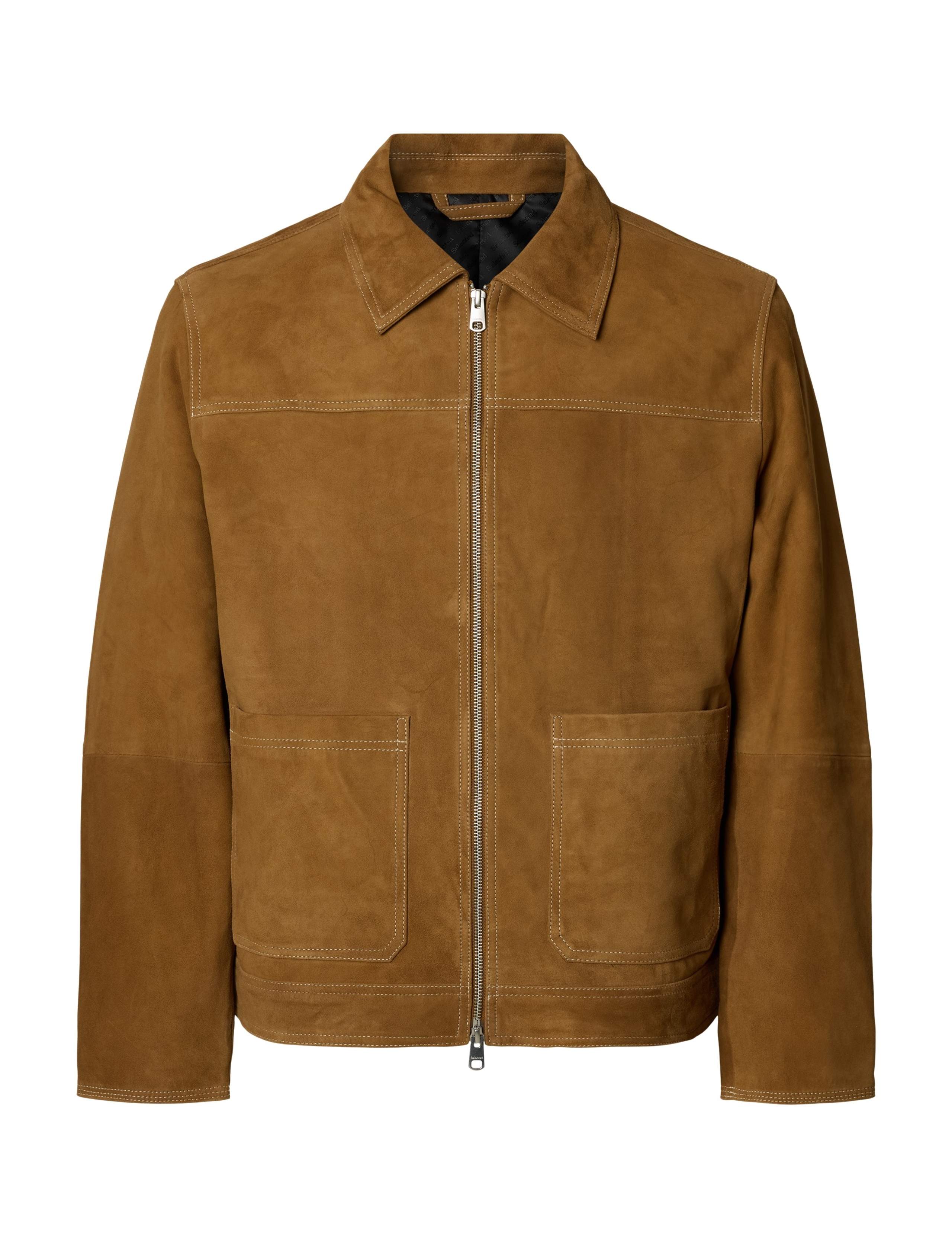 Suede Collared Zip Up Jacket 5 of 5