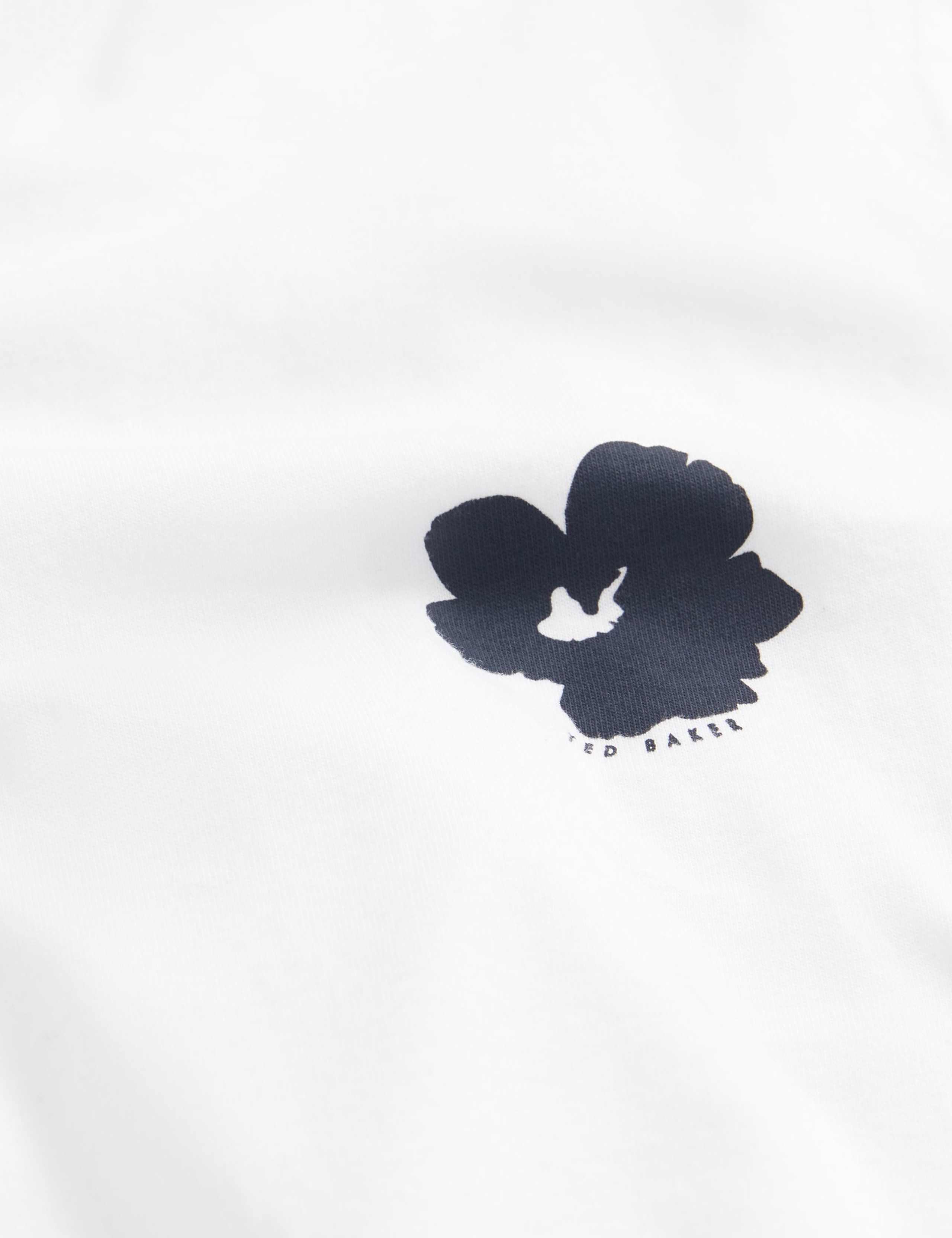 Pure Cotton Floral Placement T-Shirt 5 of 8