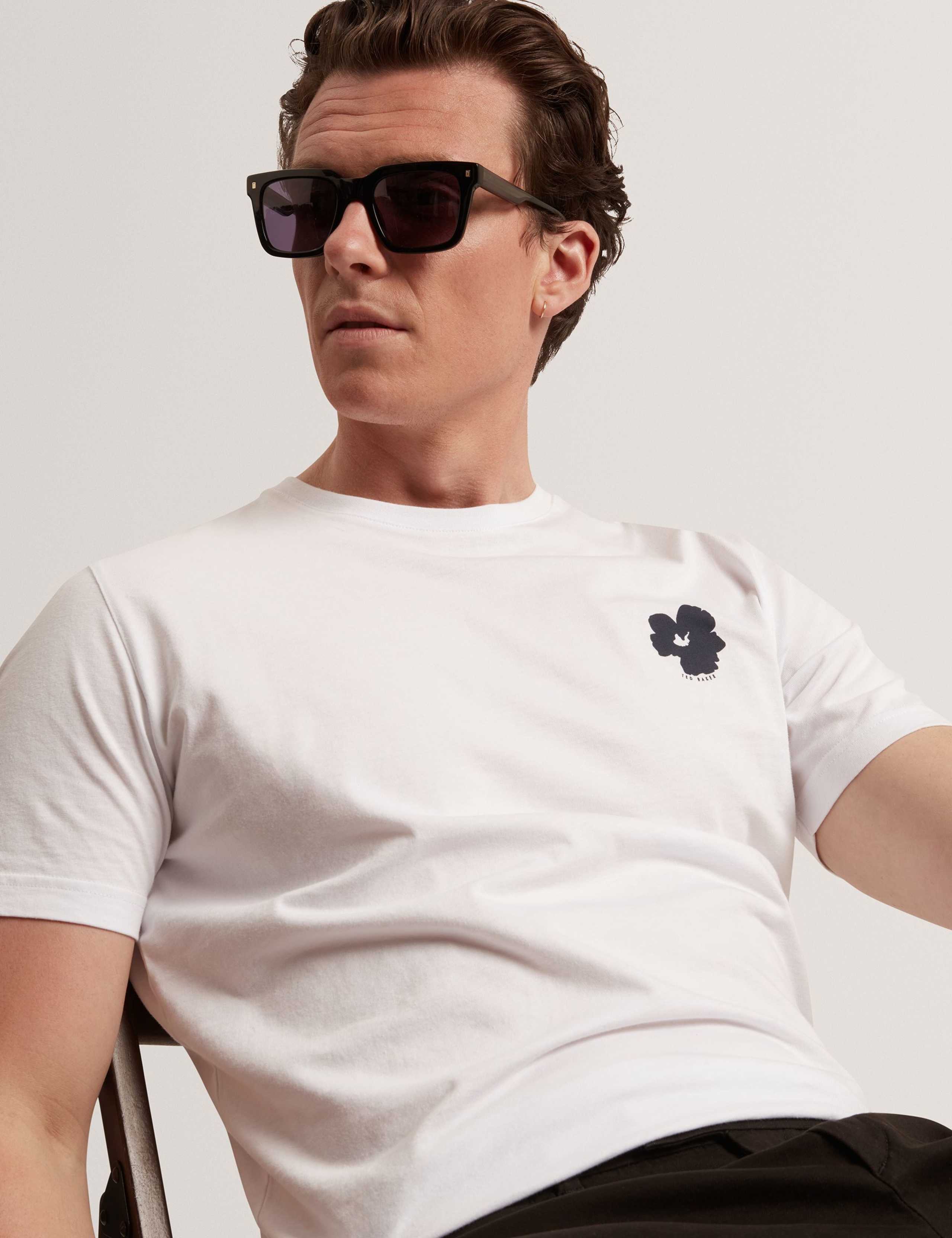 Pure Cotton Floral Placement T-Shirt 7 of 8