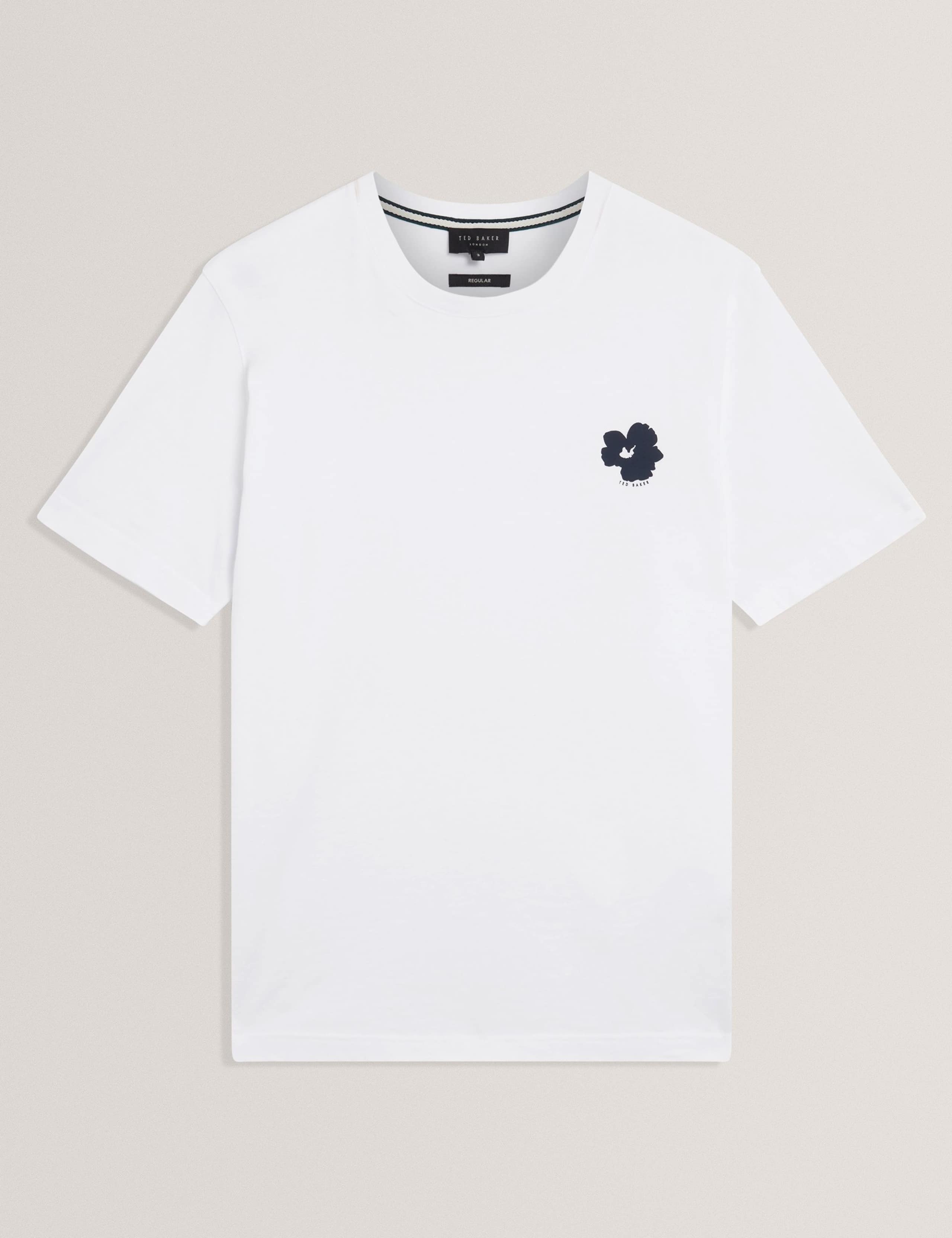 Pure Cotton Floral Placement T-Shirt 2 of 8