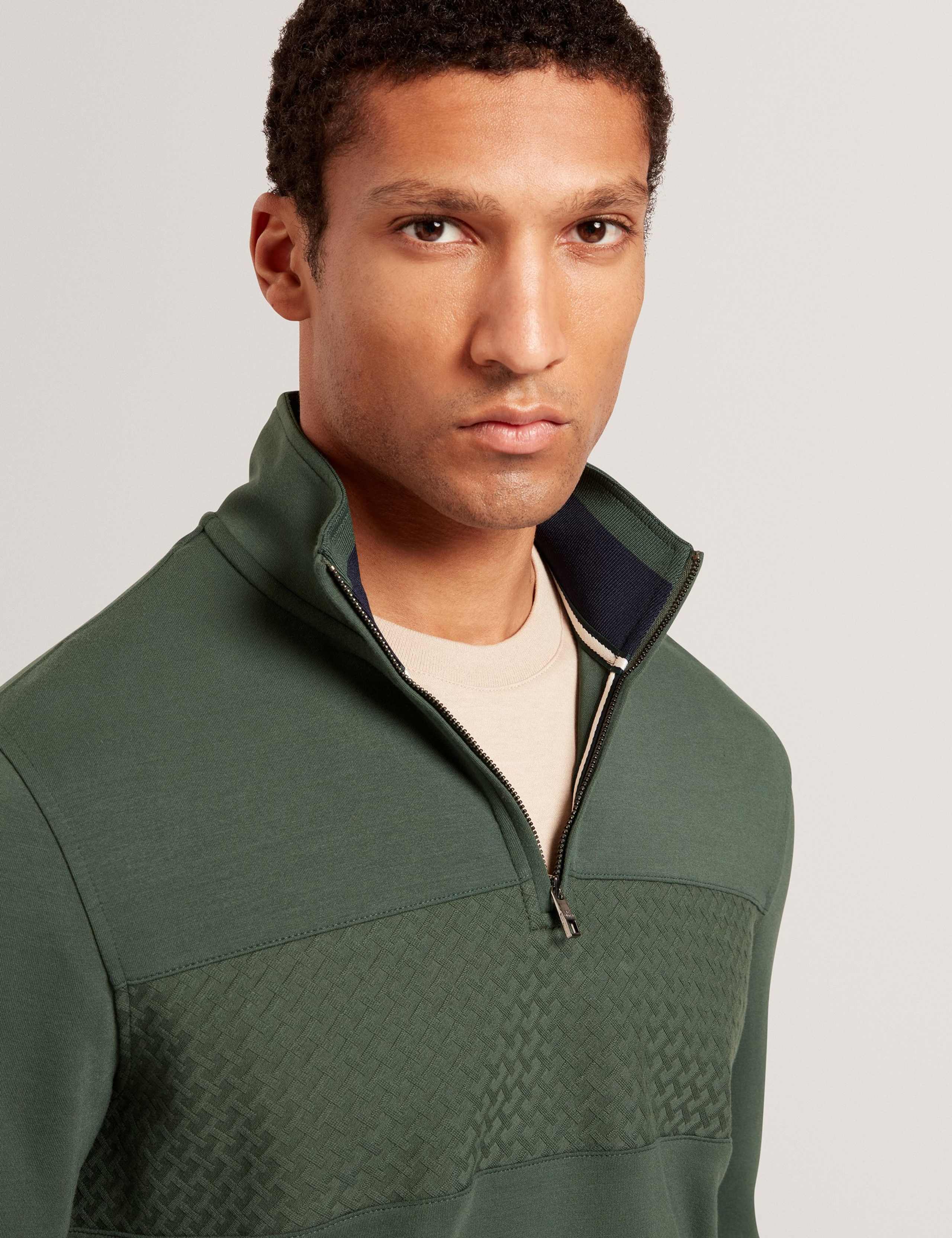 Modal Blend Textured Half Zip Sweatshirt 4 of 8