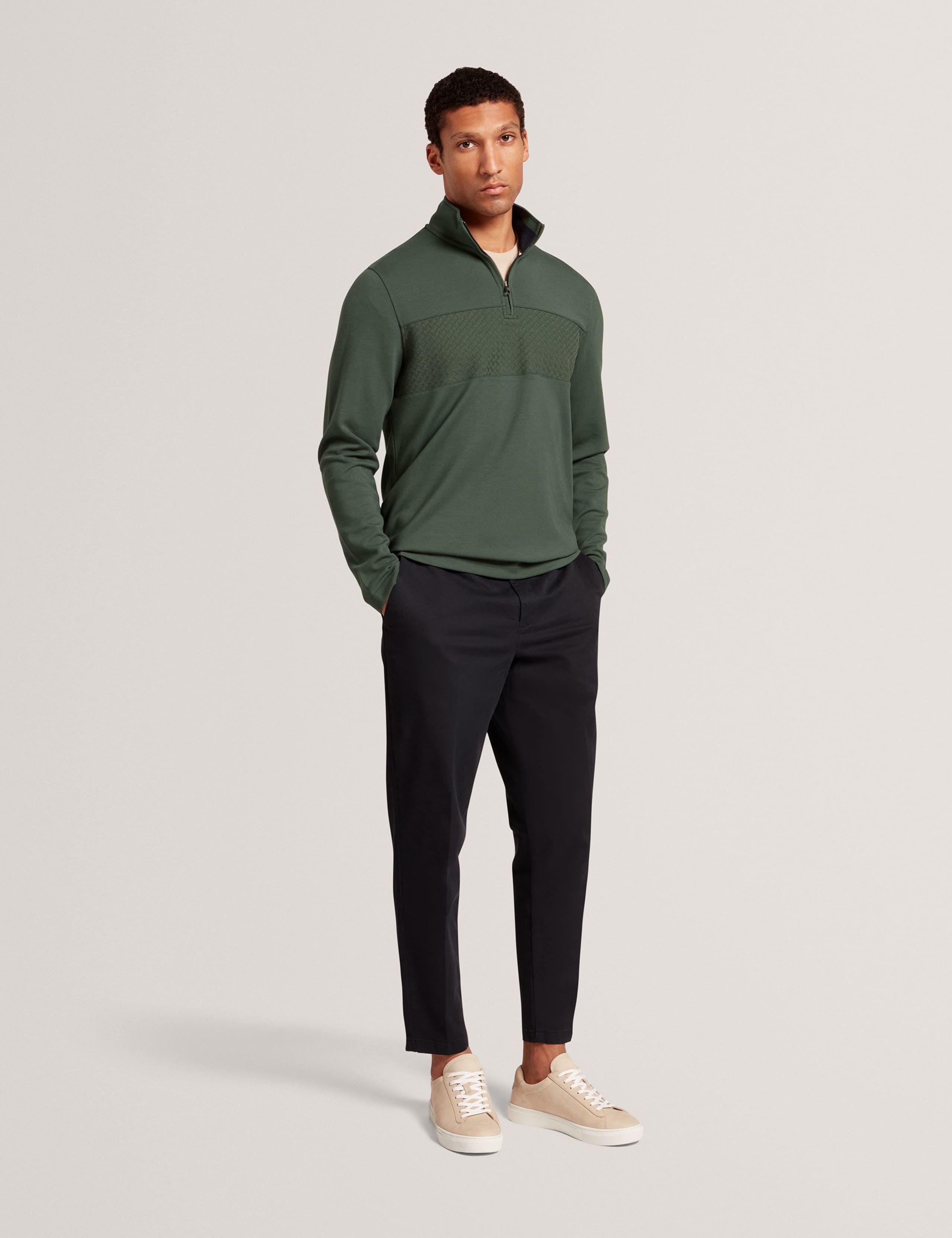 Modal Blend Textured Half Zip Sweatshirt 8 of 8
