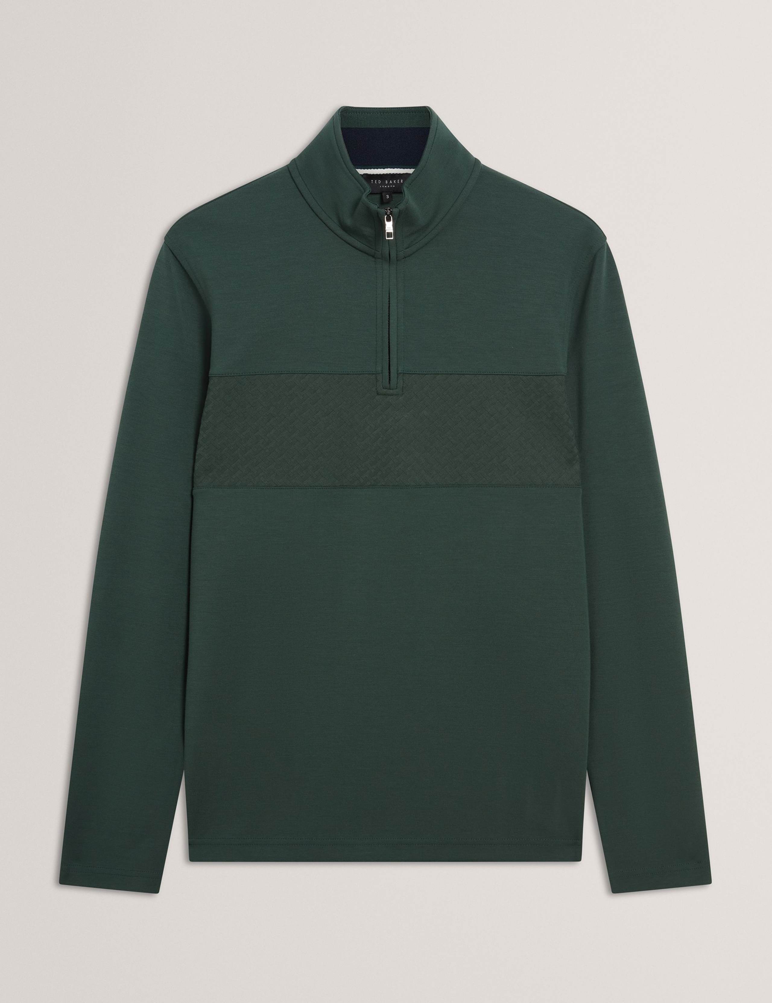 Modal Blend Textured Half Zip Sweatshirt 2 of 8
