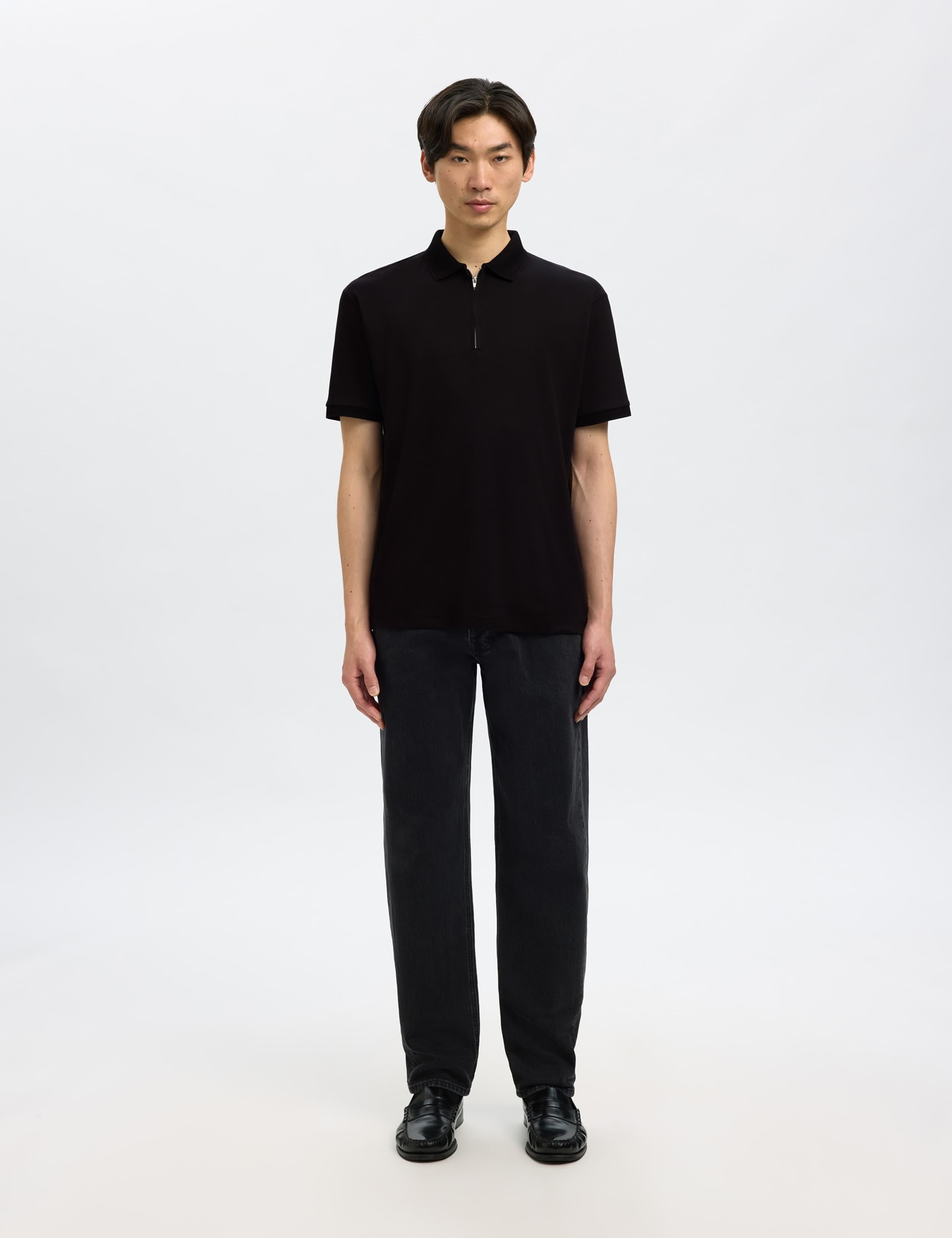 Cotton Blend Half Zip Polo Shirt 2 of 5