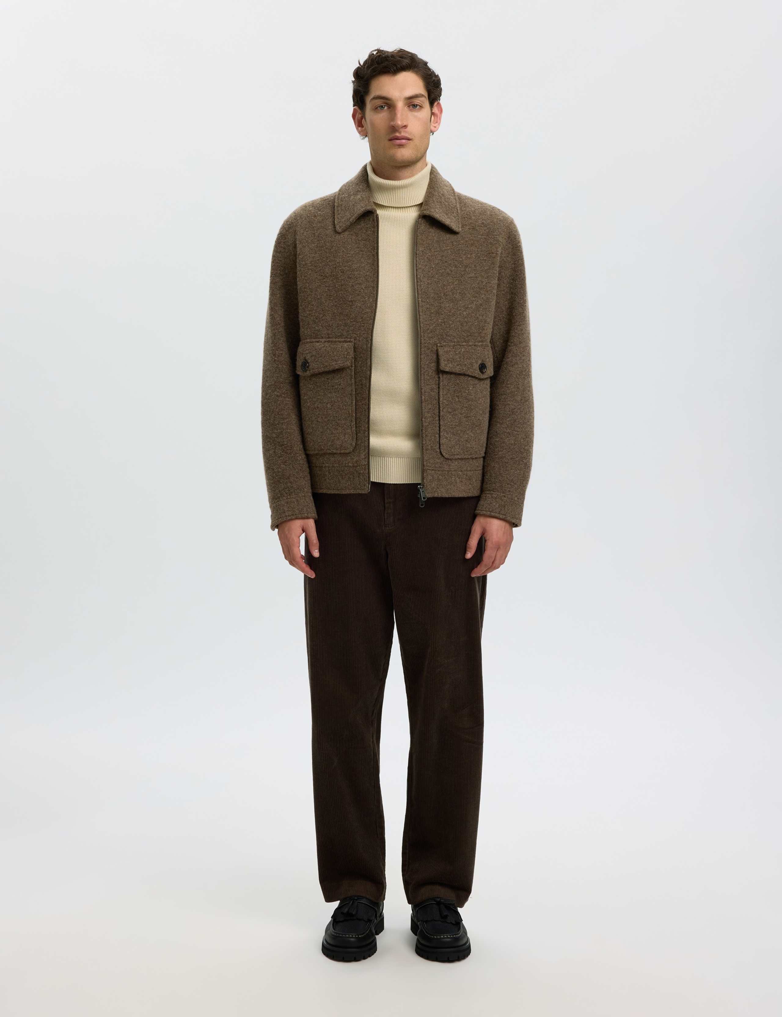 Wool Blend Harrington Jacket 2 of 6