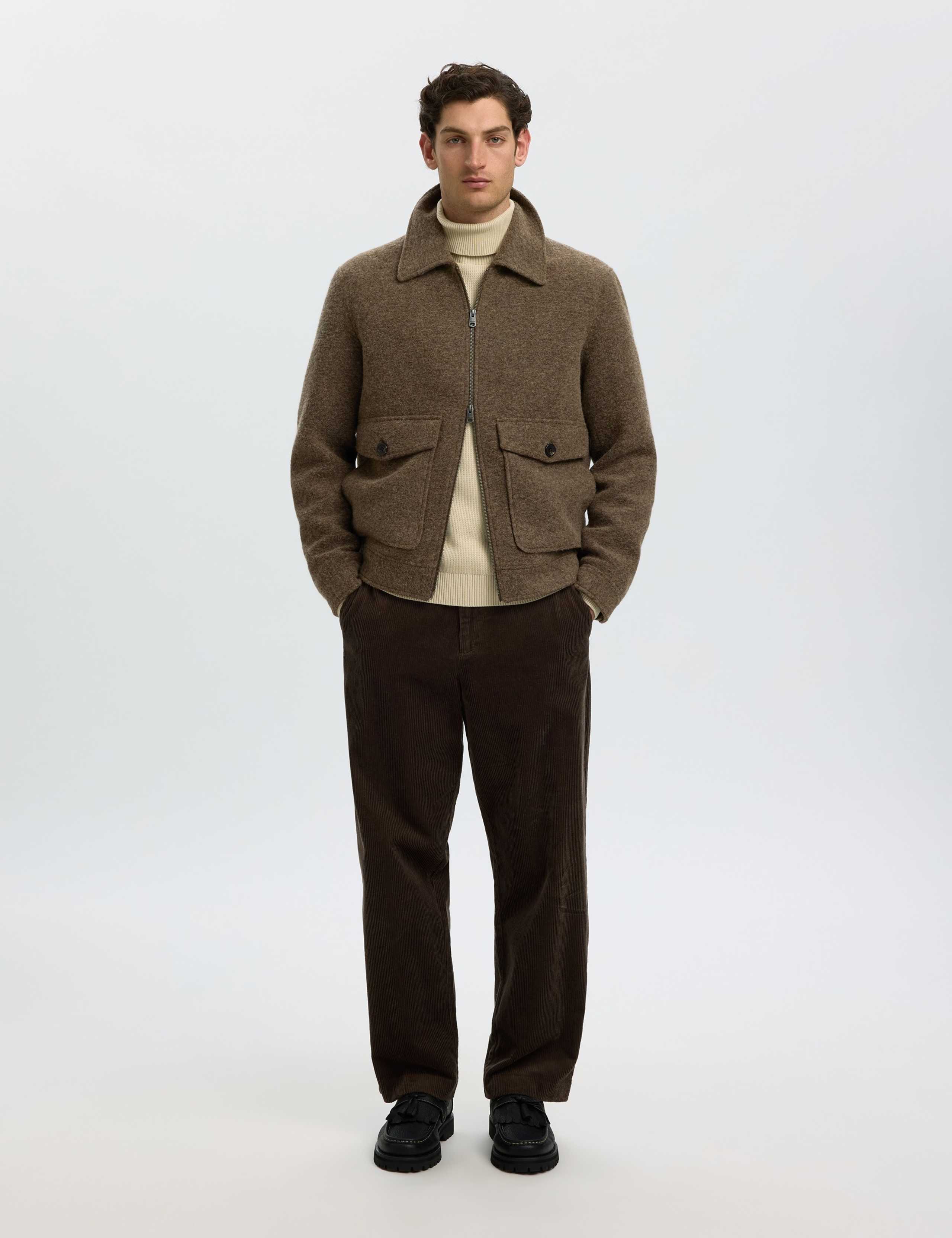 Wool Blend Harrington Jacket 4 of 6