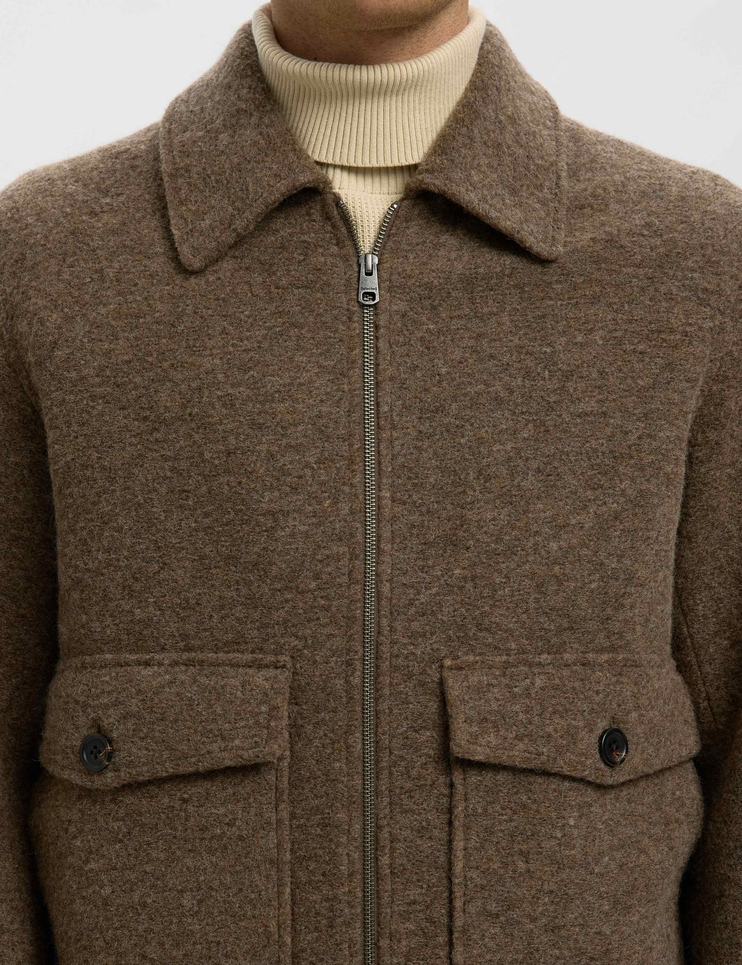 Wool Blend Harrington Jacket 6 of 6
