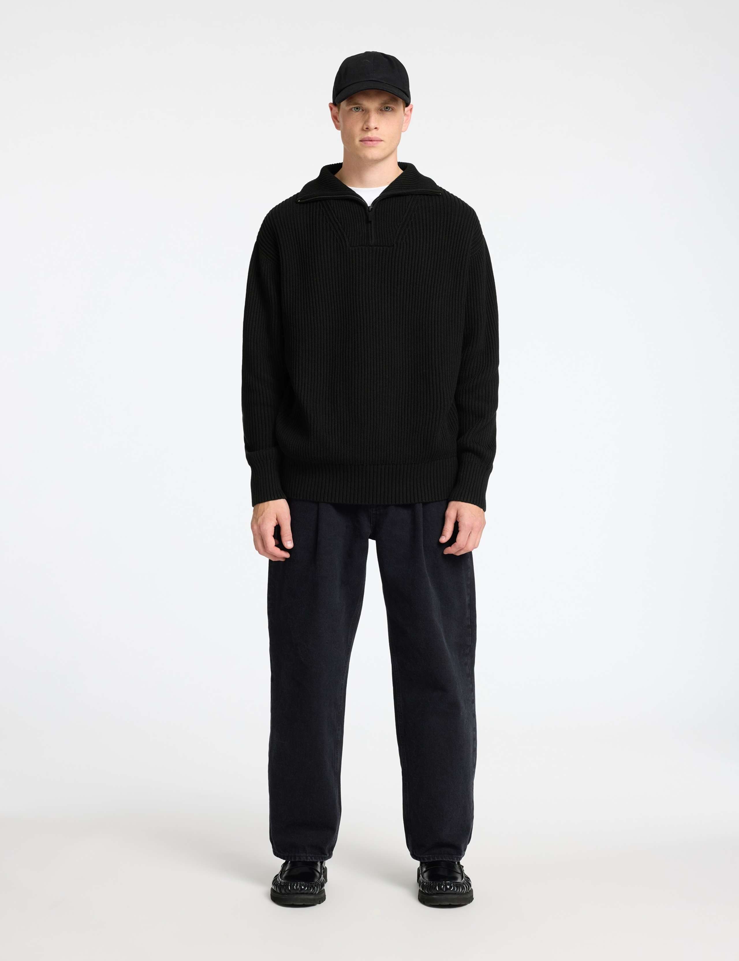 Pure Cotton Ribbed Half Zip Jumper 2 of 6