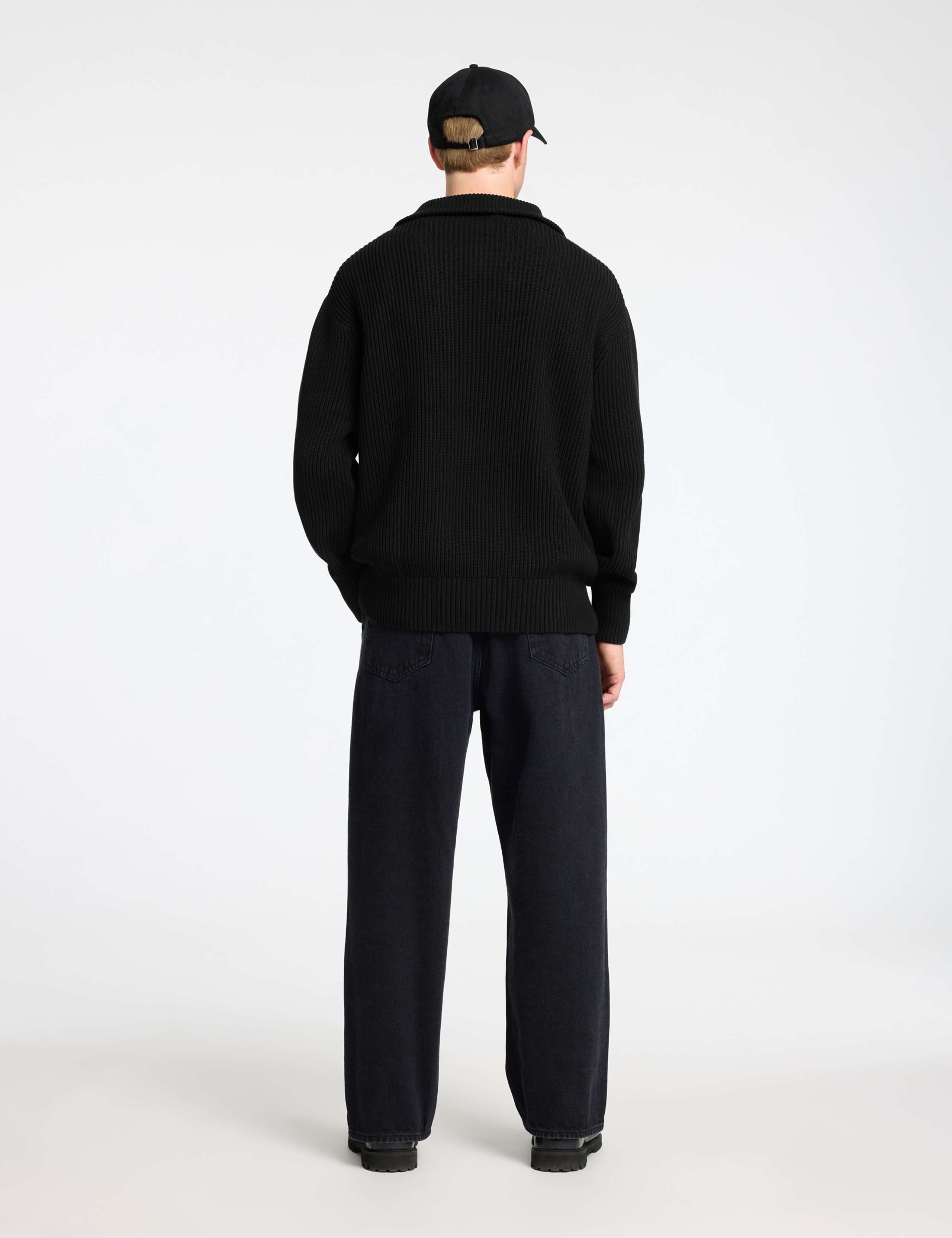 Pure Cotton Ribbed Half Zip Jumper 3 of 6