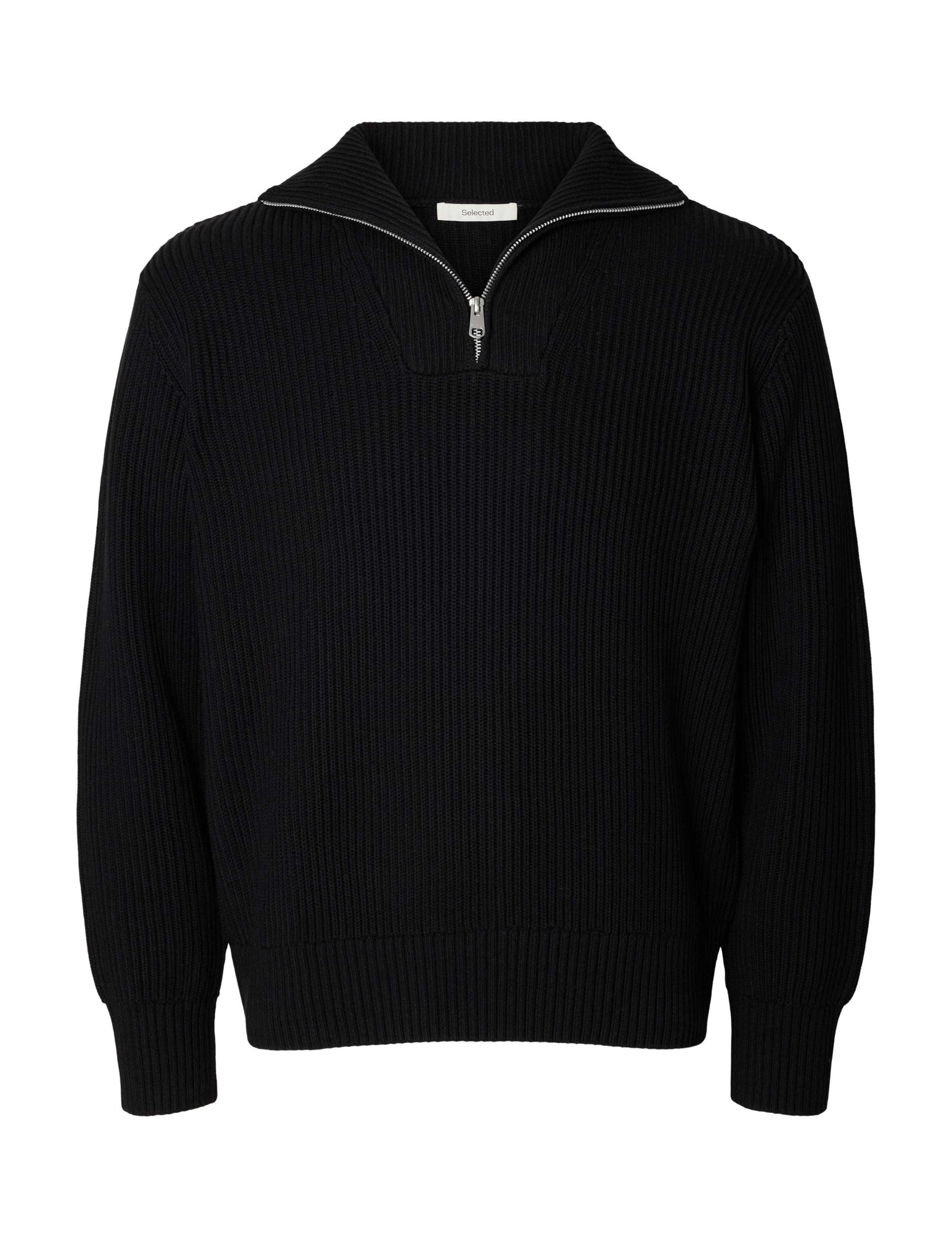 Pure Cotton Ribbed Half Zip Jumper 4 of 6
