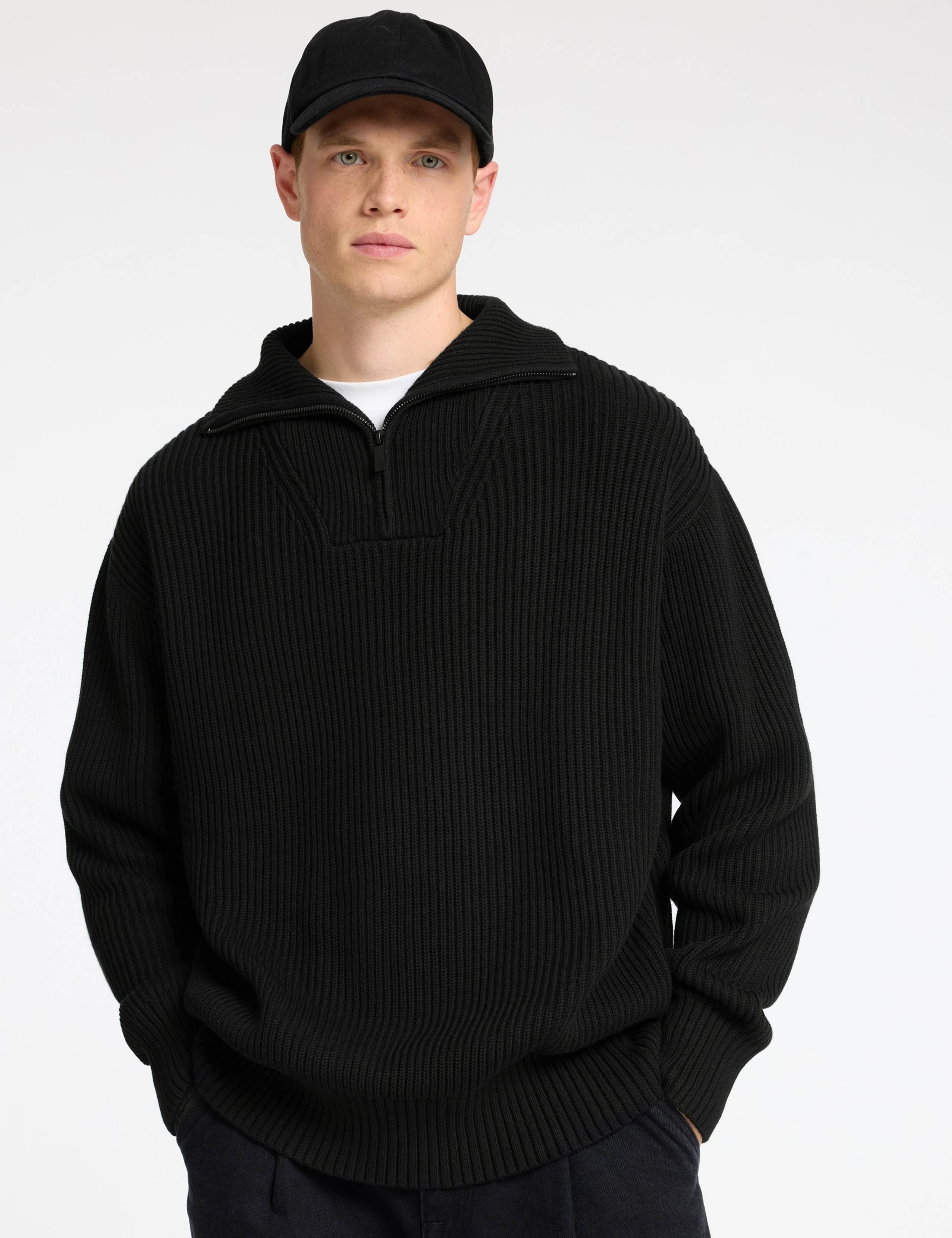Pure Cotton Ribbed Half Zip Jumper 5 of 6