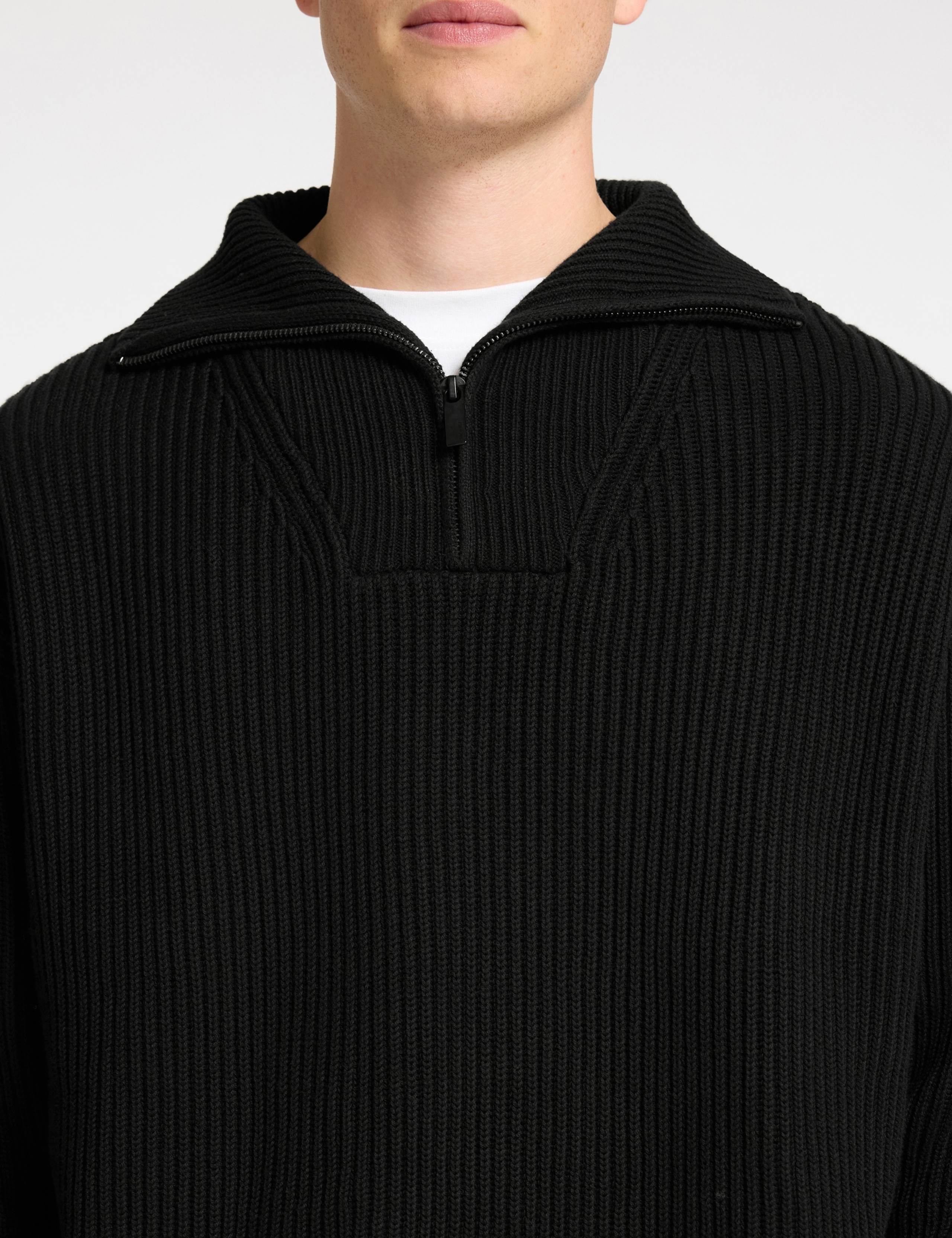 Pure Cotton Ribbed Half Zip Jumper 6 of 6