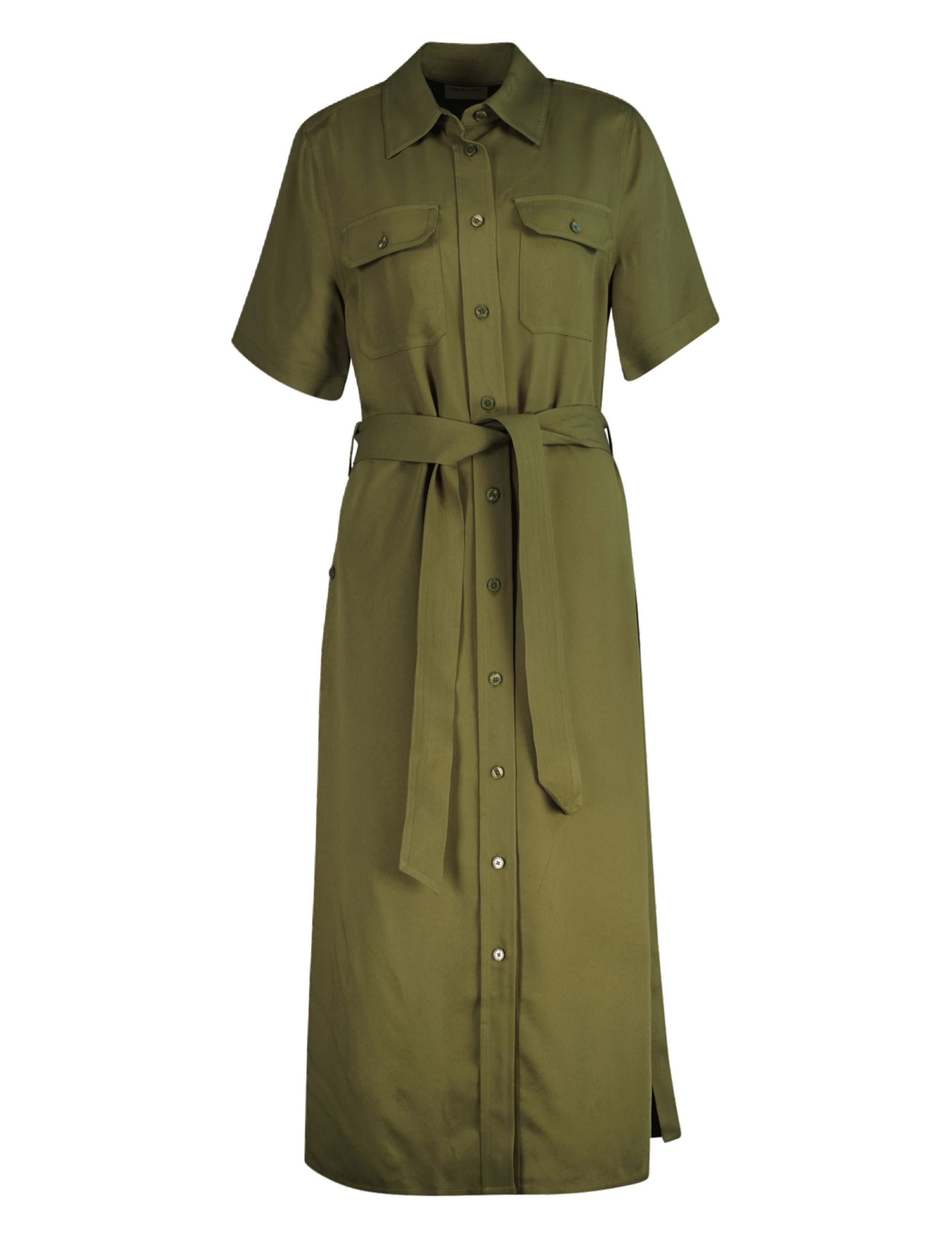 Round Neck Belted Utility Shirt Dress 1 of 2