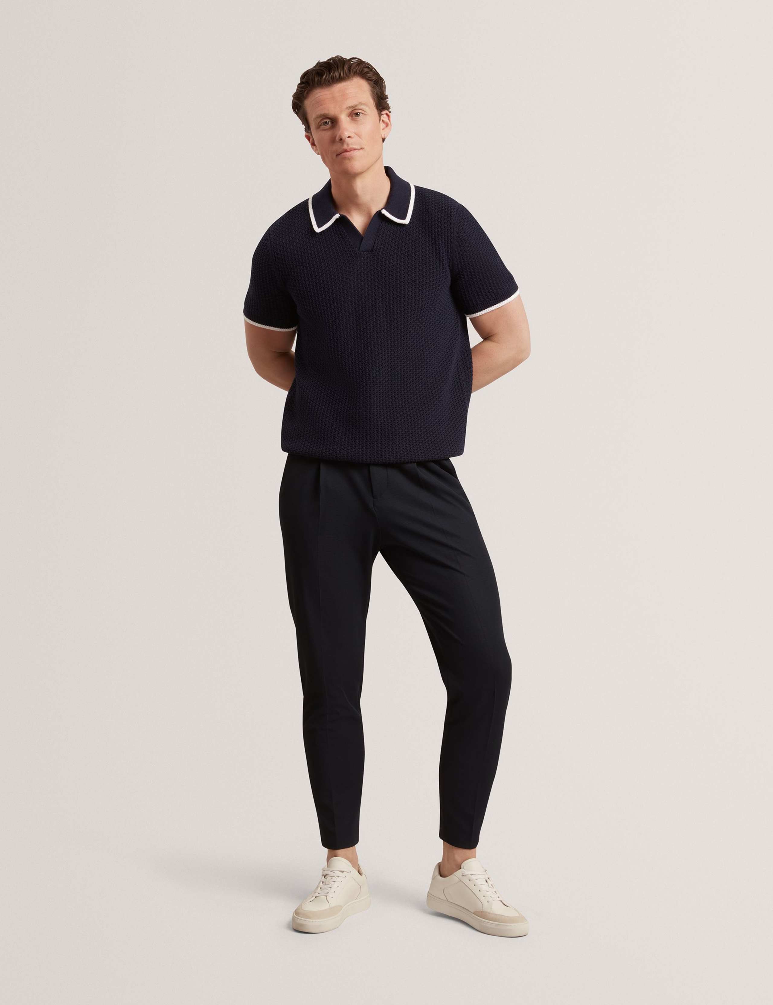 Tapered Fit Waffle Knit Trousers 5 of 8