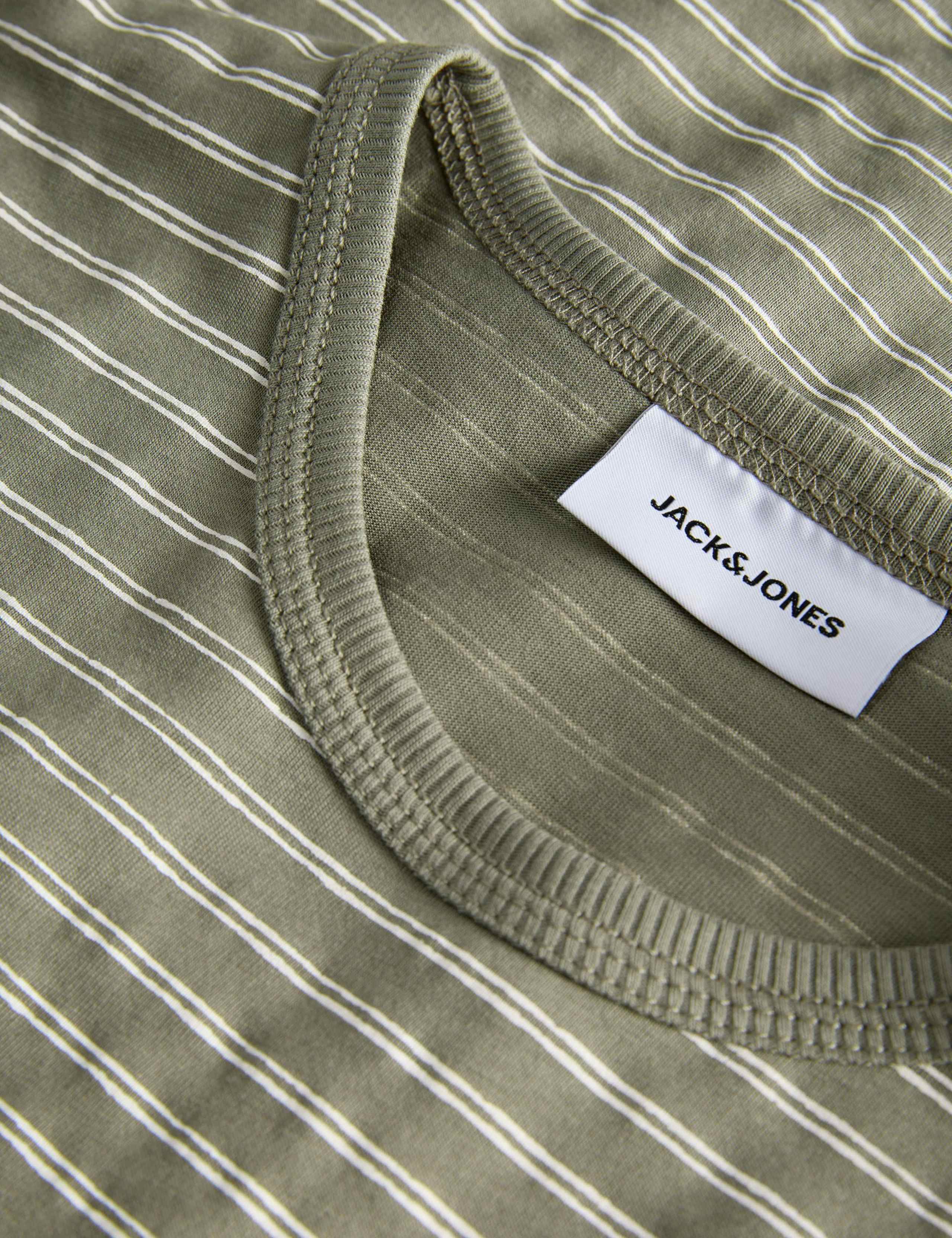 Cotton Rich Striped Crew Neck T-Shirt 3 of 4