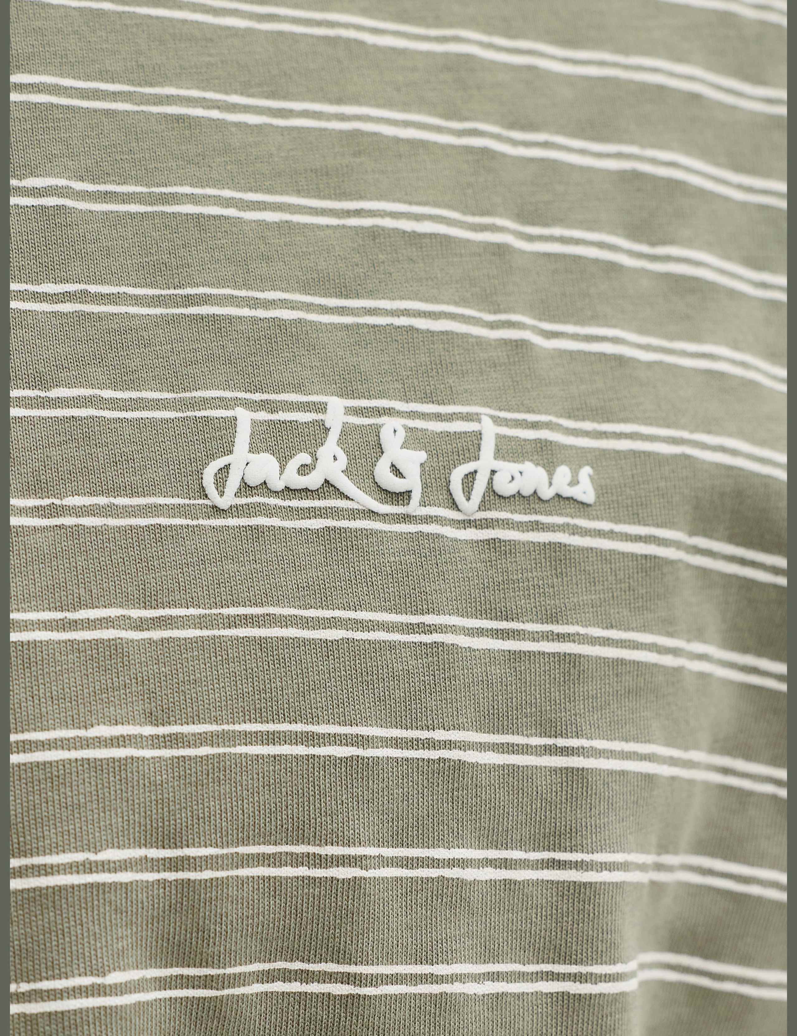 Cotton Rich Striped Crew Neck T-Shirt 6 of 6