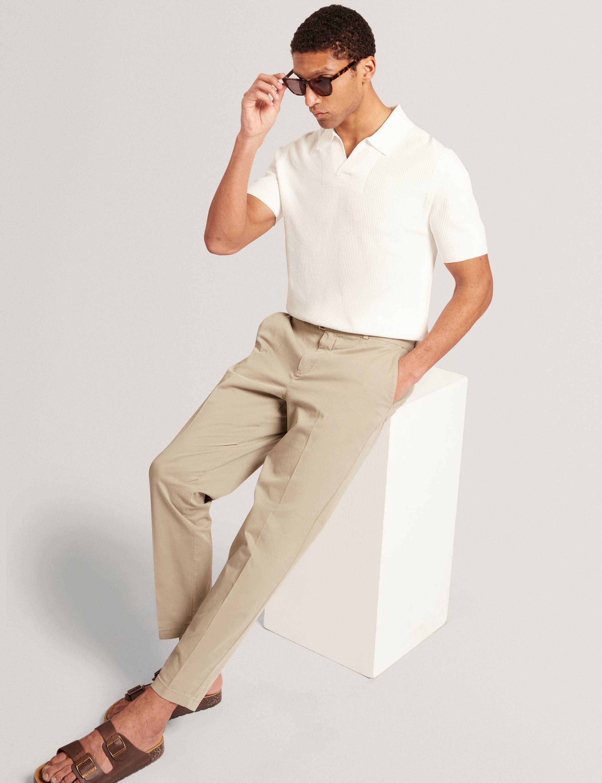 Regular Fit Cotton Rich Tapered Chinos 3 of 8