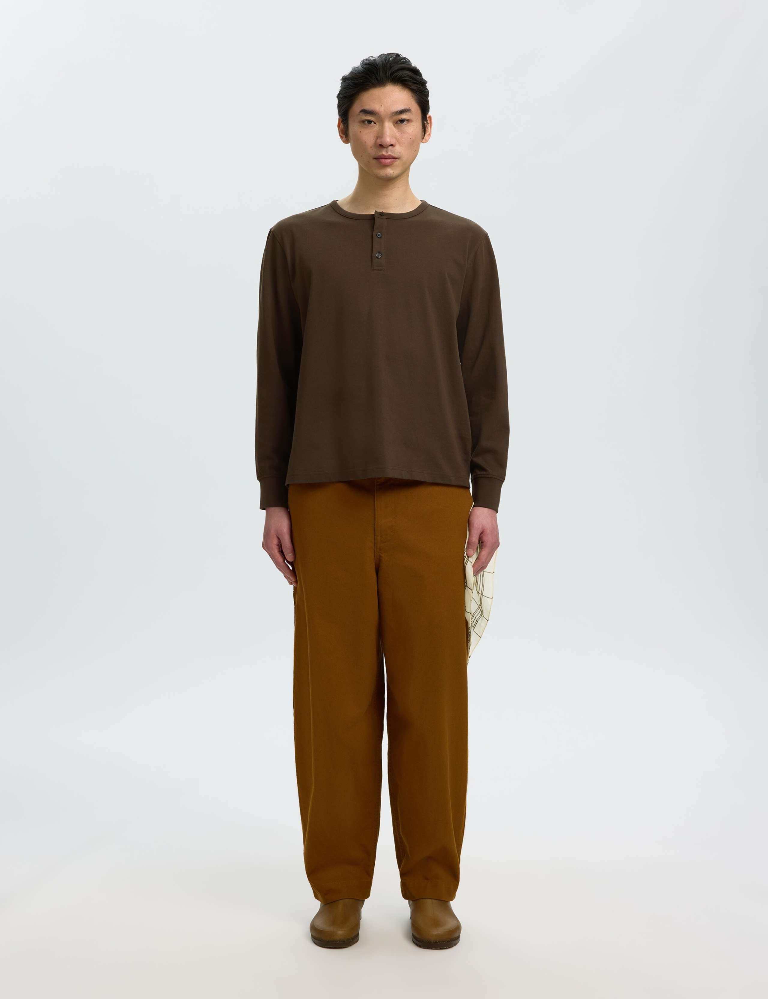 Pure Cotton Jersey Henley Long Sleeve T-Shirt 2 of 5