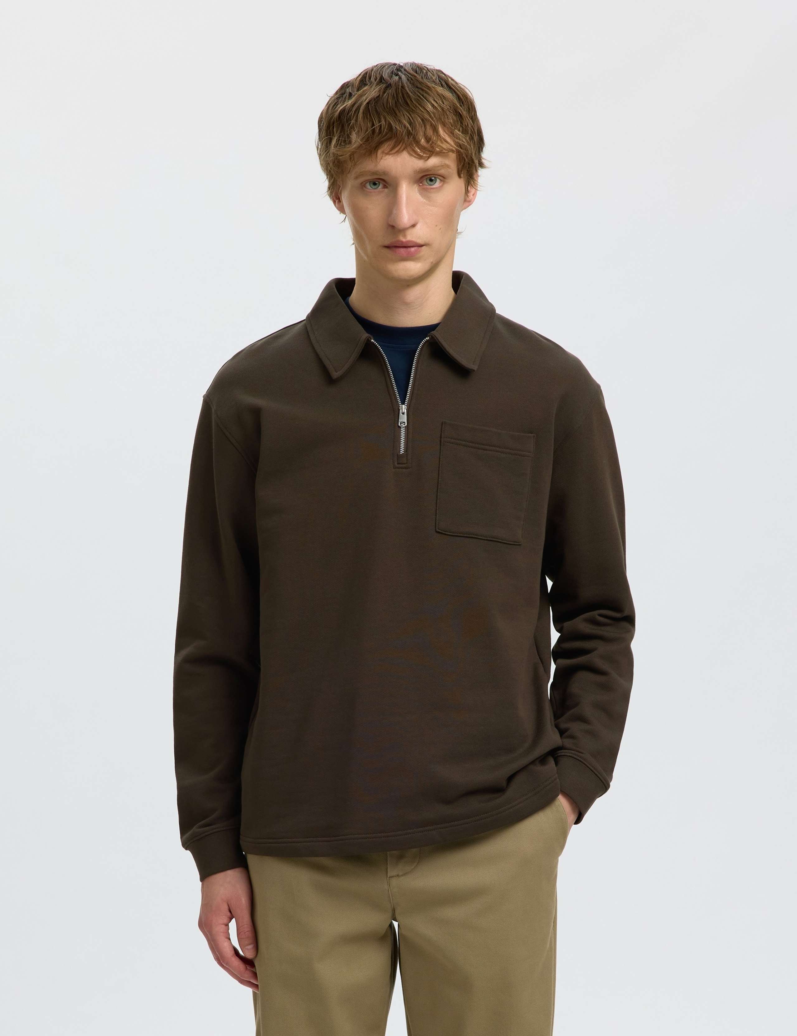Pure Cotton Half Zip Sweatshirt 1 of 6