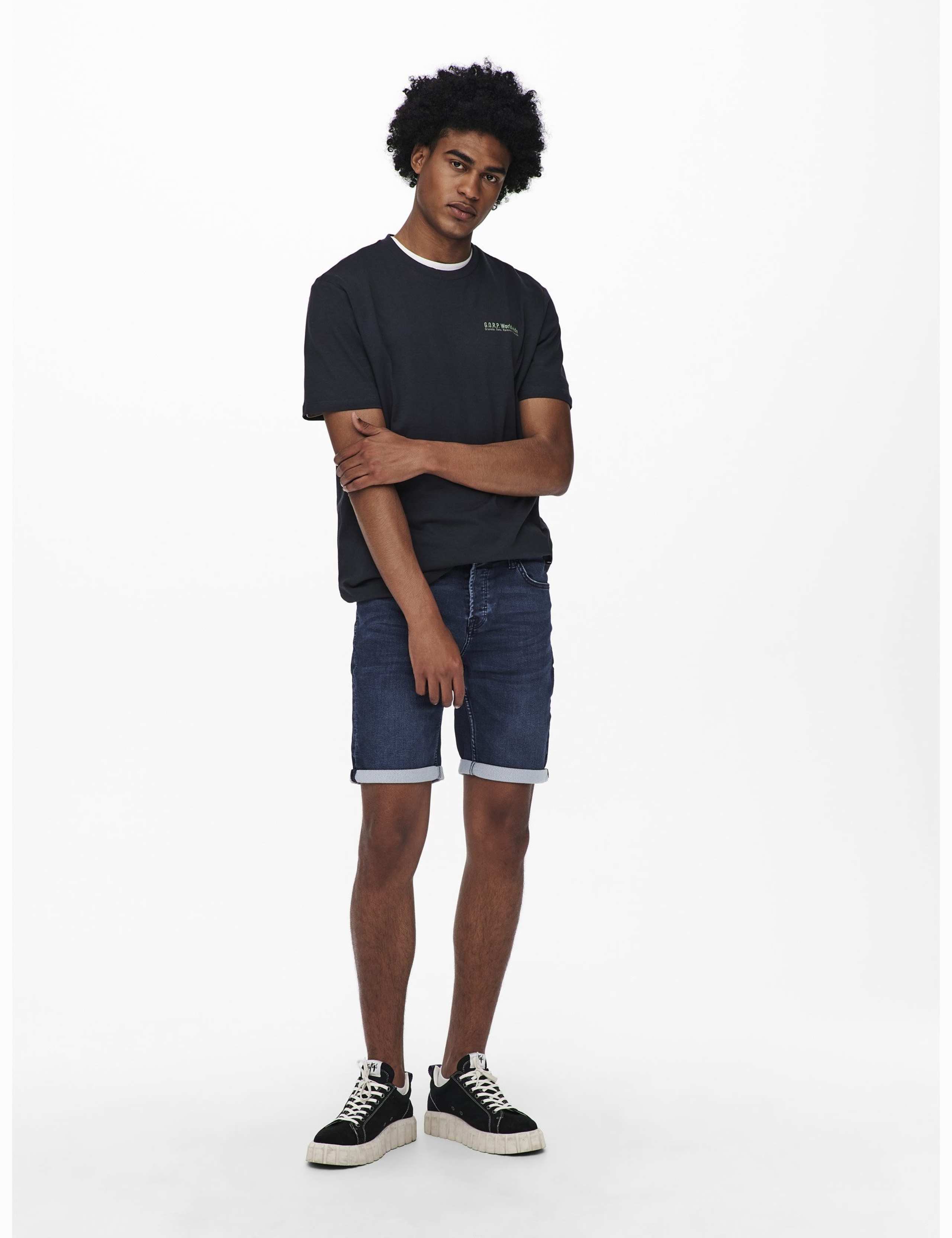 Turn-Up Denim Shorts 3 of 6