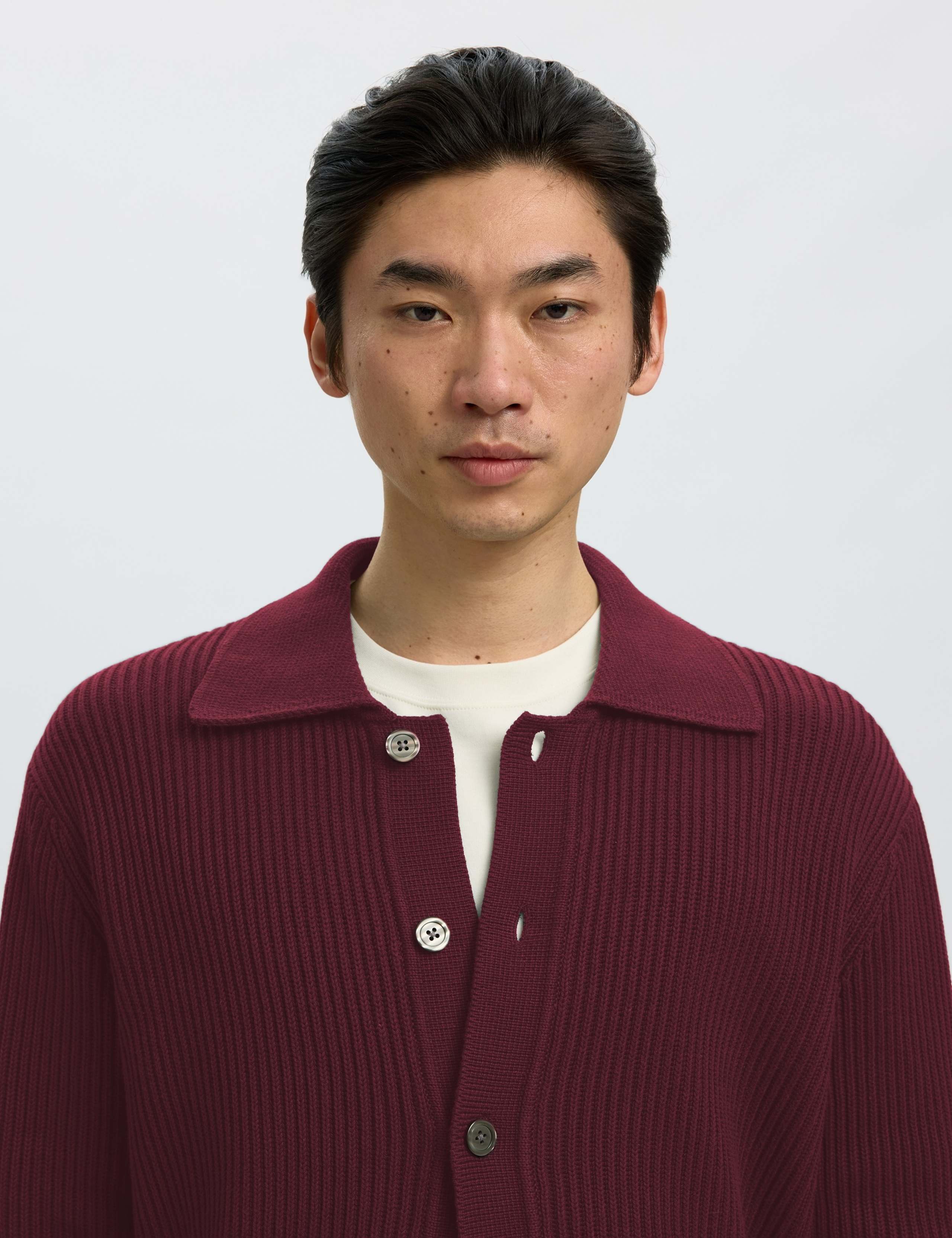 Pure Cotton Rib-Knit Polo Cardigan 2 of 3