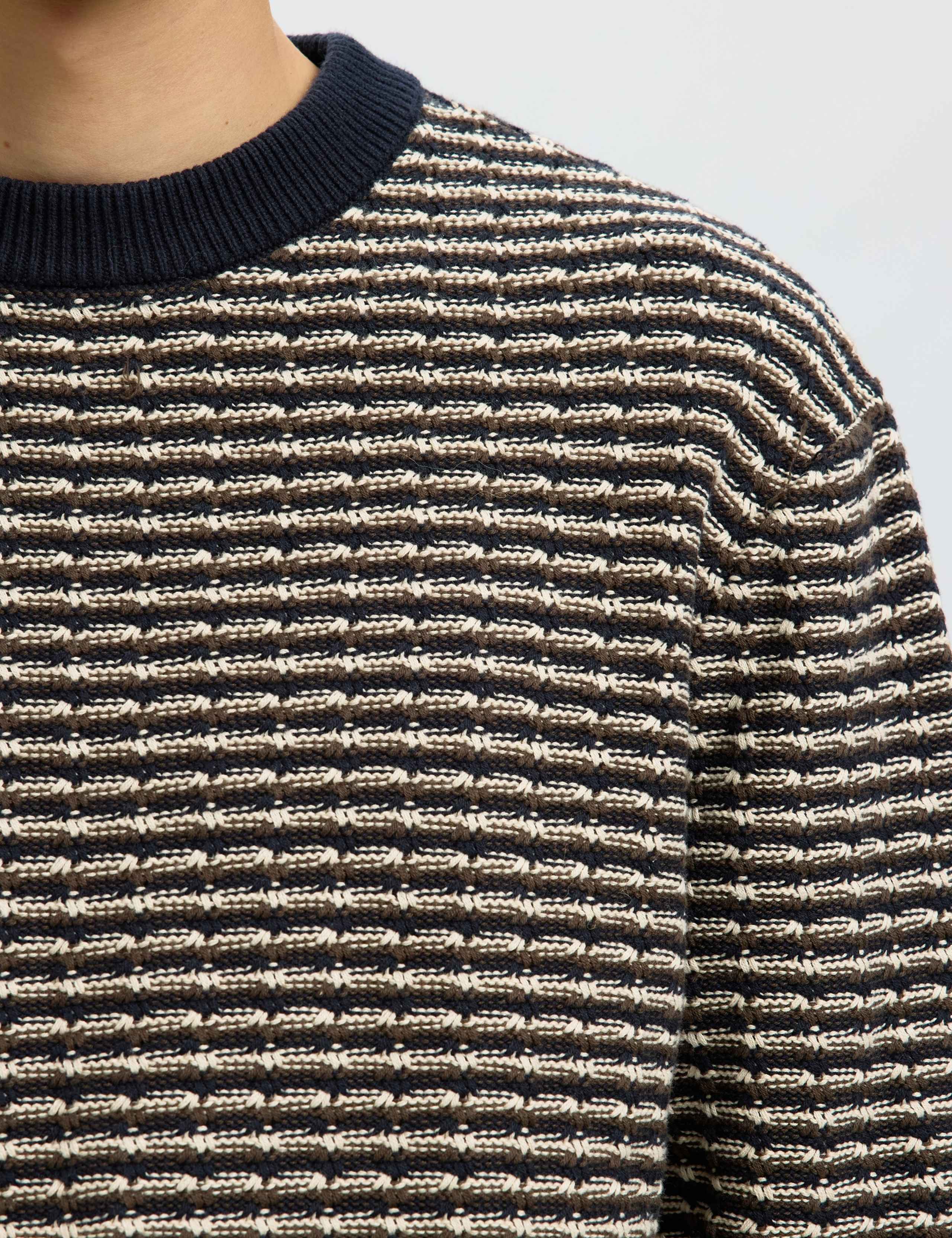 Pure Cotton Striped Structured Crew Neck Jumper 5 of 5