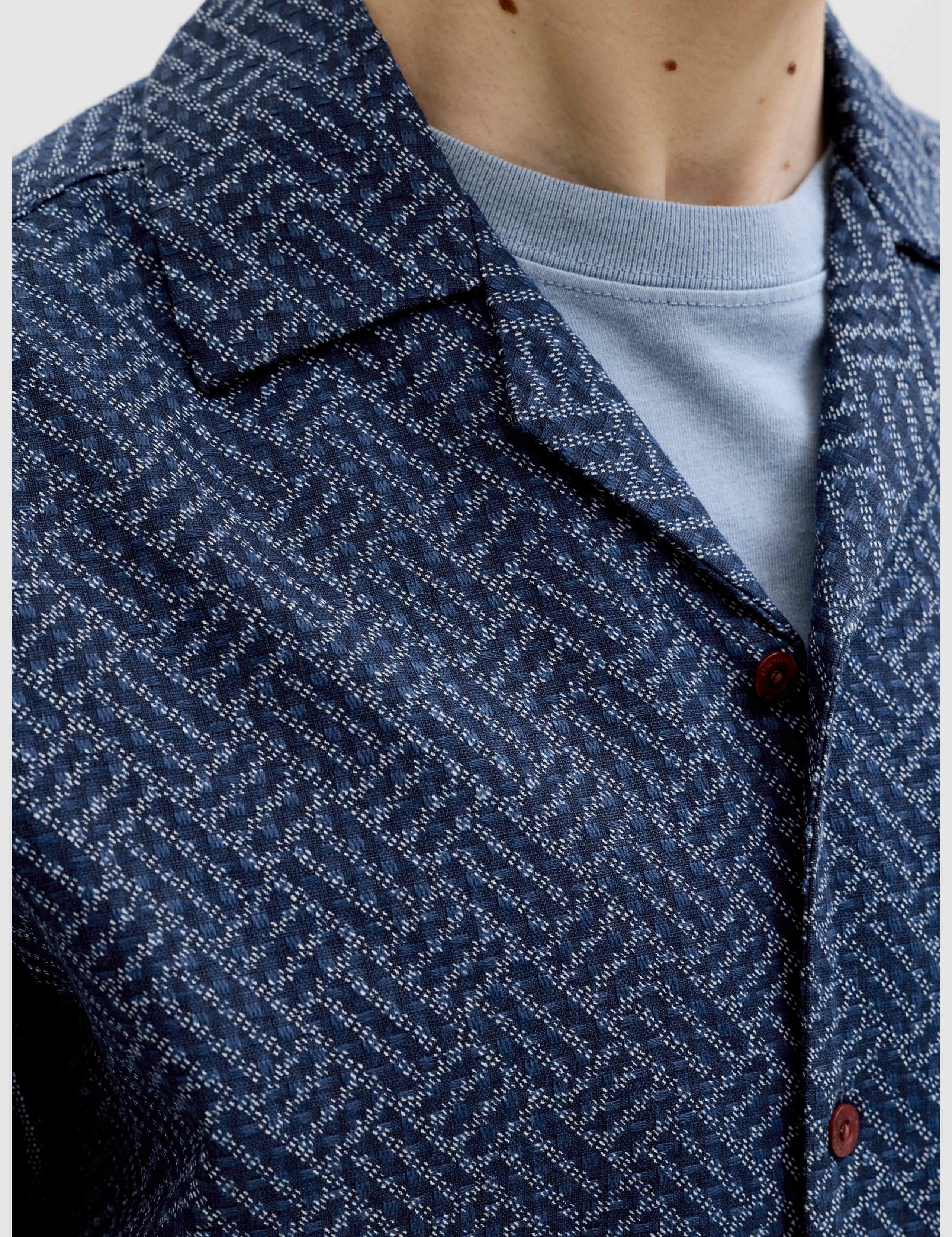 Relaxed Fit Pure Cotton Geometric Short Sleeve Shirt 4 of 6