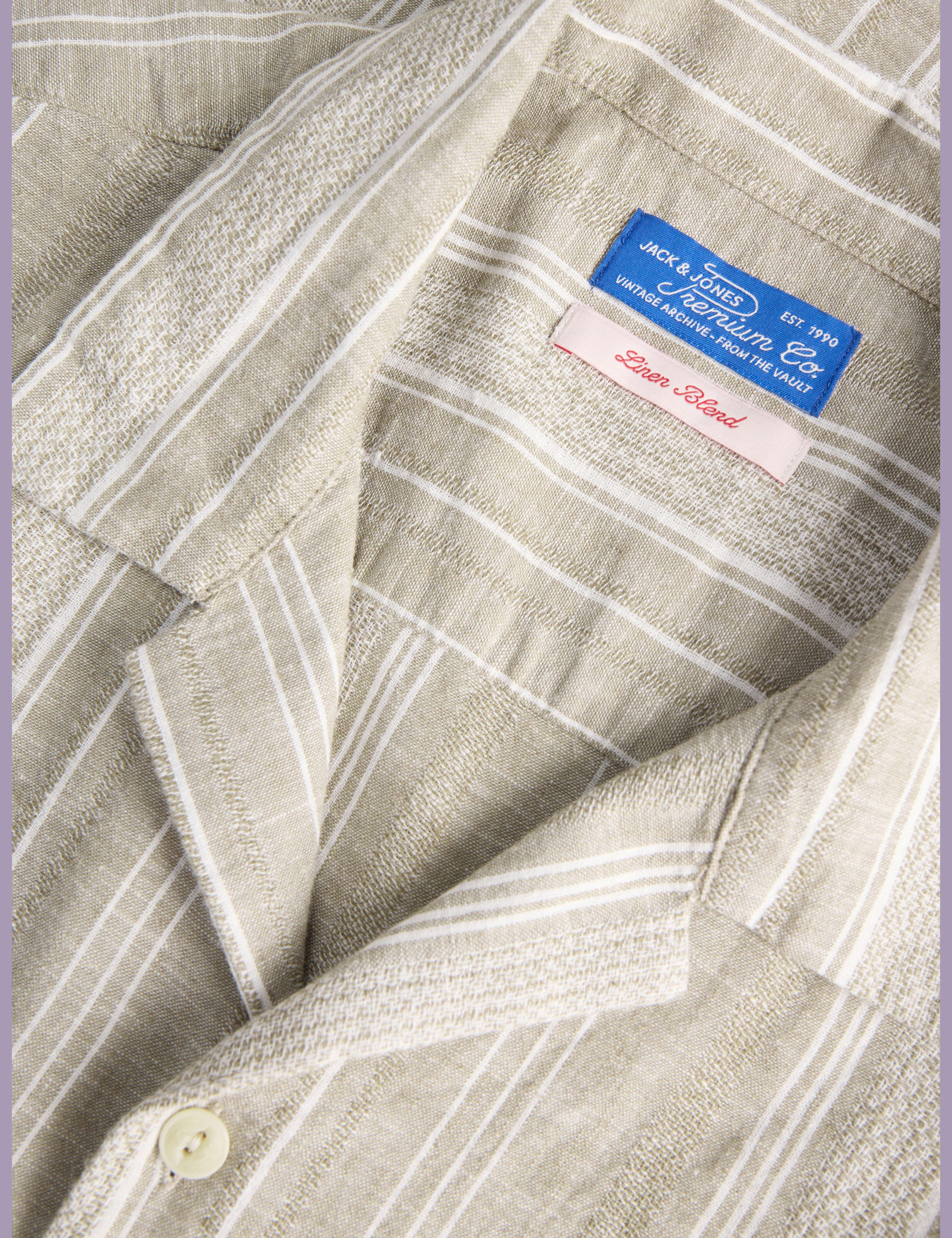 Relaxed Fit Cotton Linen Blend Striped Short Sleeve Shirt 8 of 8