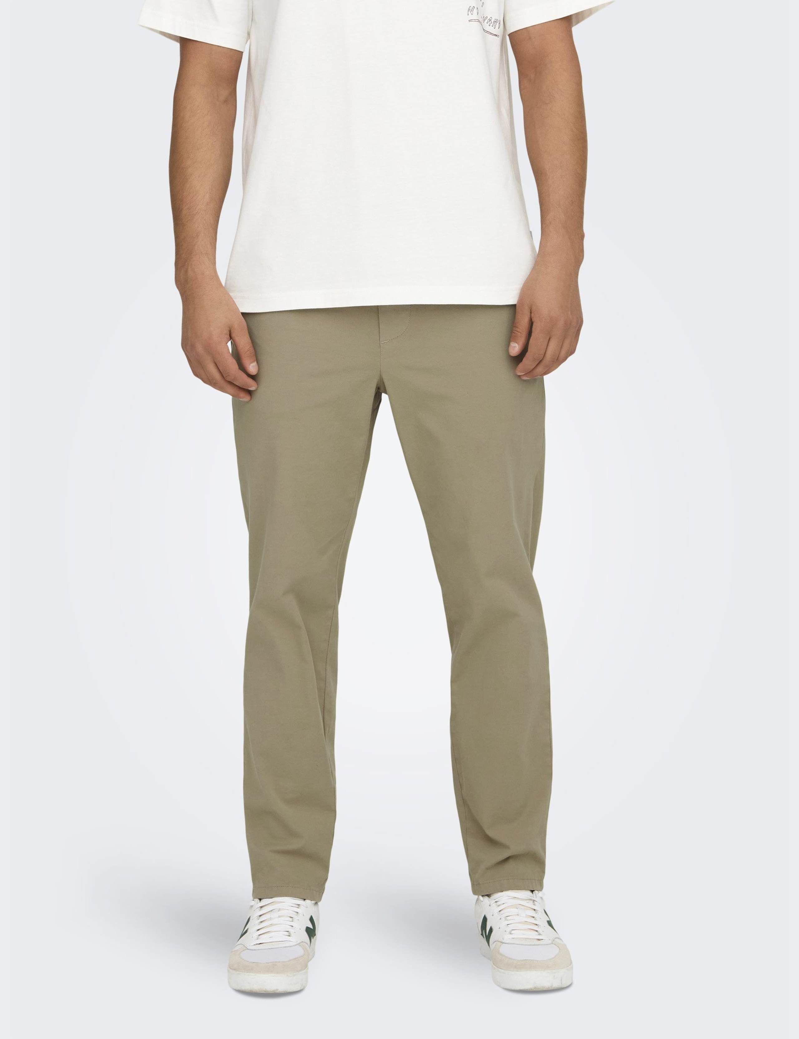 Tapered Fit Elasticated Waist Stretch Trousers 1 of 6