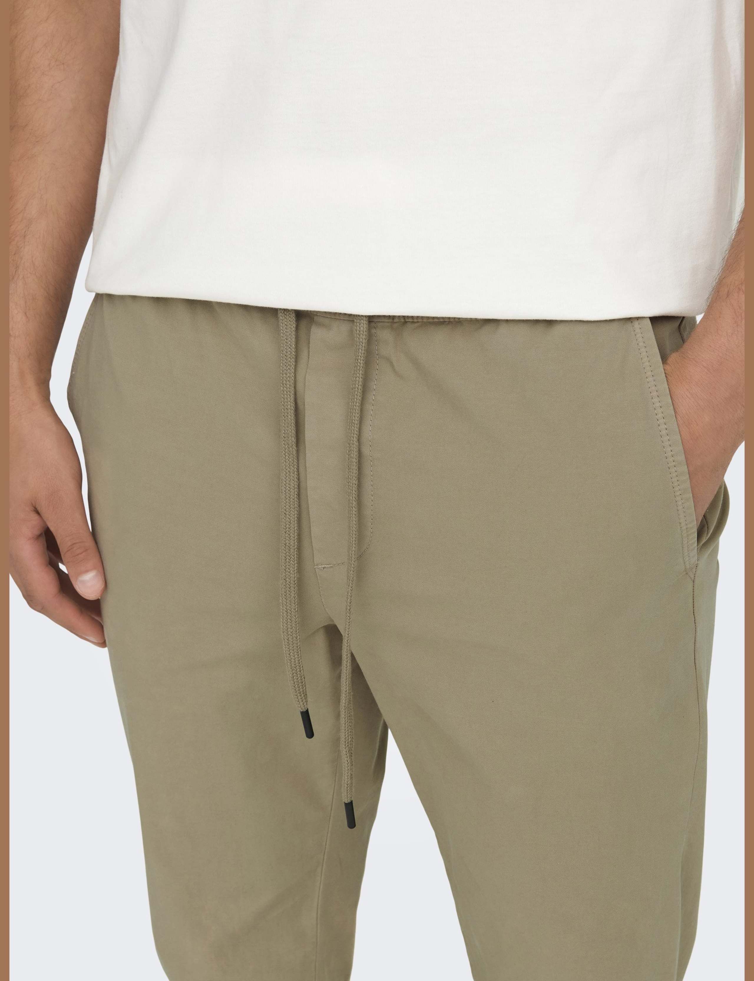 Tapered Fit Elasticated Waist Stretch Trousers 3 of 6