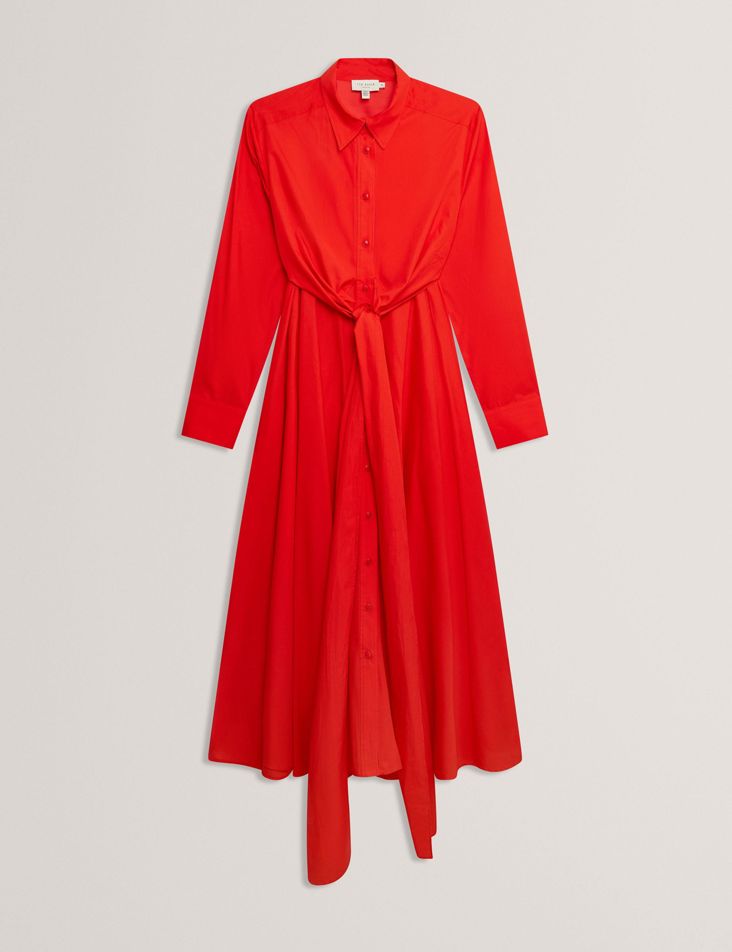 Pure Cotton Wrap Shirt Midi Dress 2 of 7